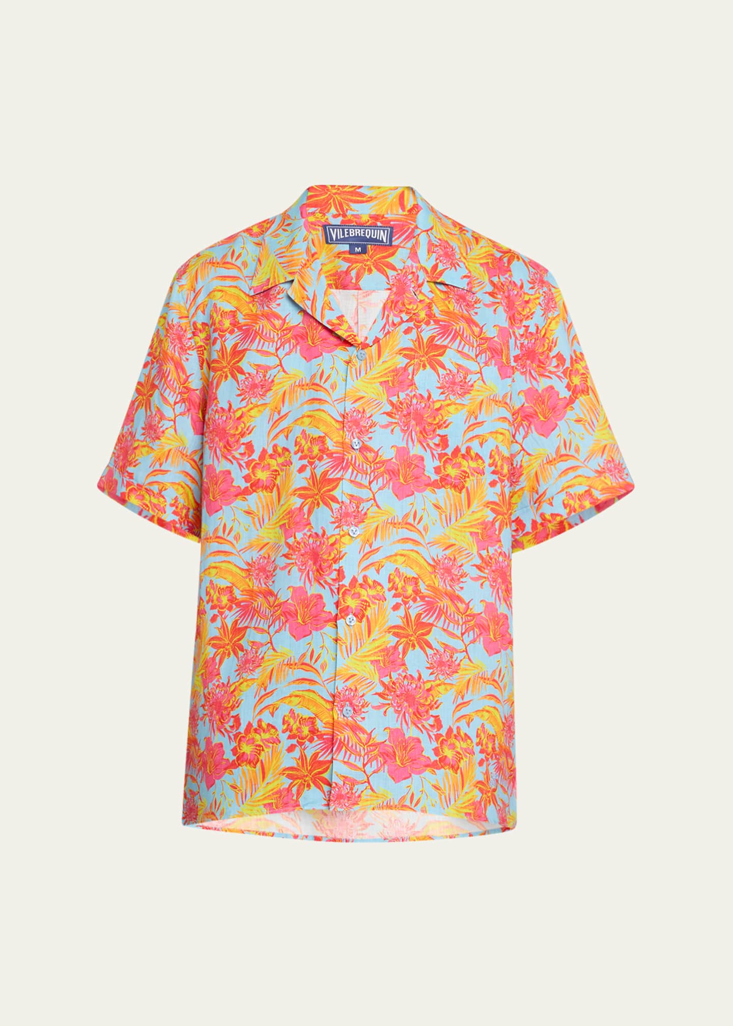 Vilebrequin Men's Tahiti Flower-Print Camp Shirt Image 1 of 5