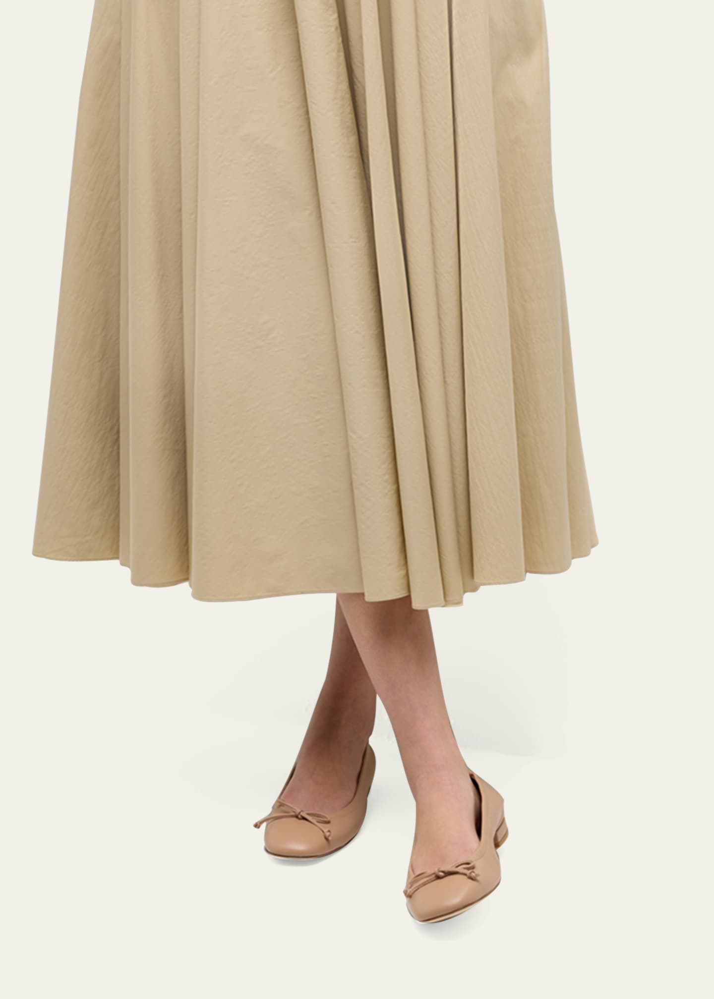 Stuart Weitzman Bria Leather Bow Ballerina Flats Image 2 of 5