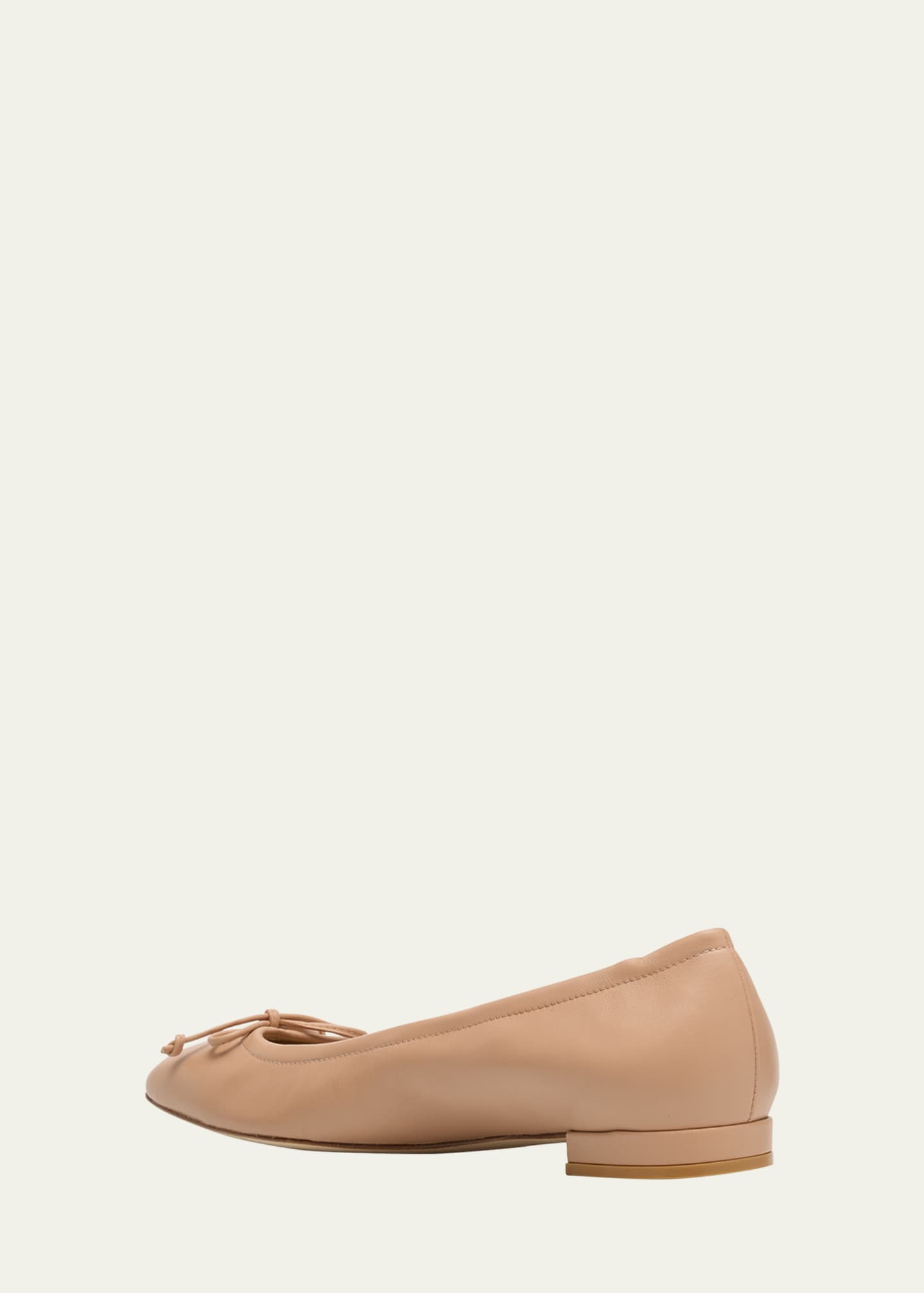 Stuart Weitzman Bria Leather Bow Ballerina Flats Image 4 of 5