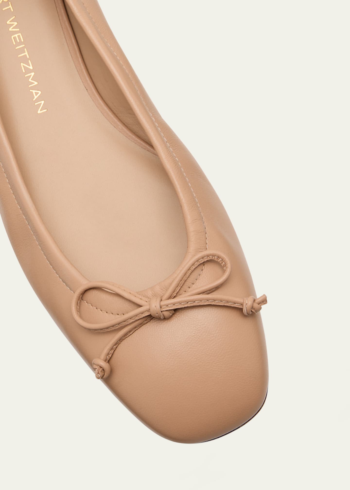 Stuart Weitzman Bria Leather Bow Ballerina Flats Image 5 of 5
