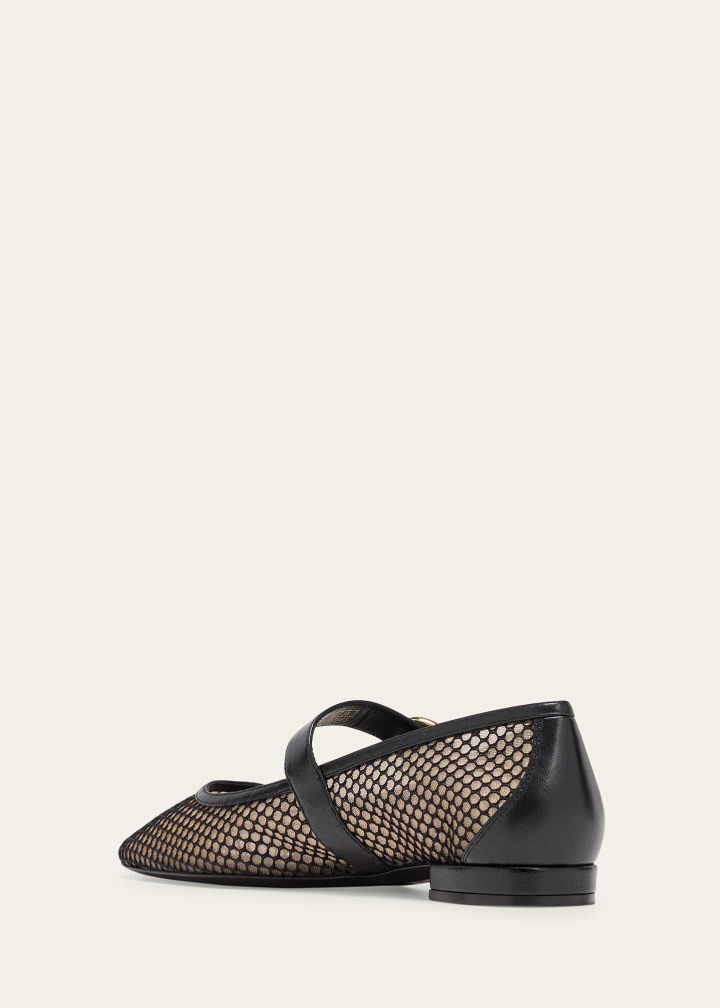 Stuart Weitzman Arabella Mesh Mary Jane Ballerina Flats Image 4 of 5