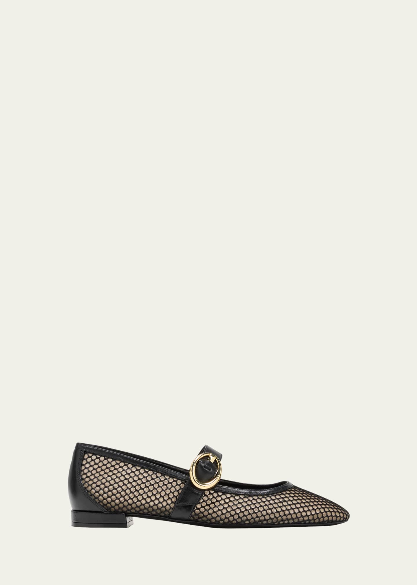 Stuart Weitzman Arabella Mesh Mary Jane Ballerina Flats Image 1 of 5