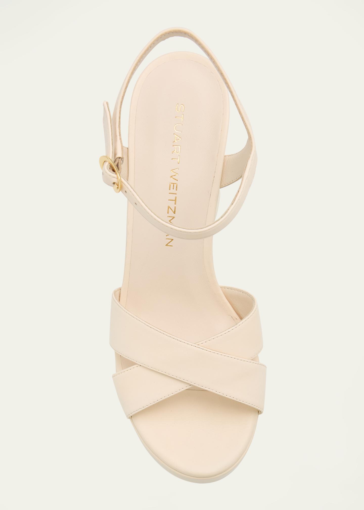 Stuart Weitzman Dayna Leather Crisscross Platform Sandals