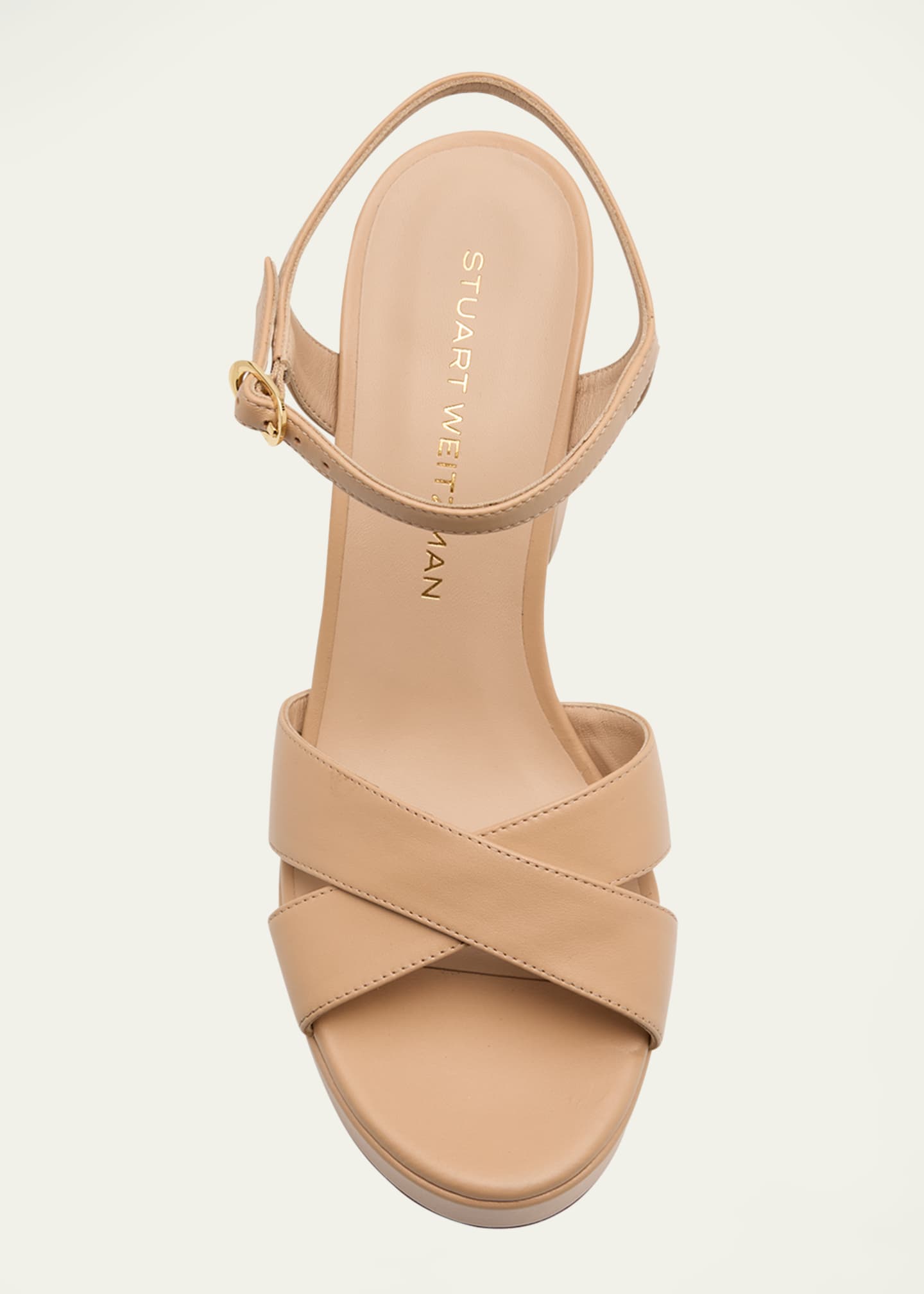 Stuart Weitzman Dayna Leather Crisscross Platform Sandals