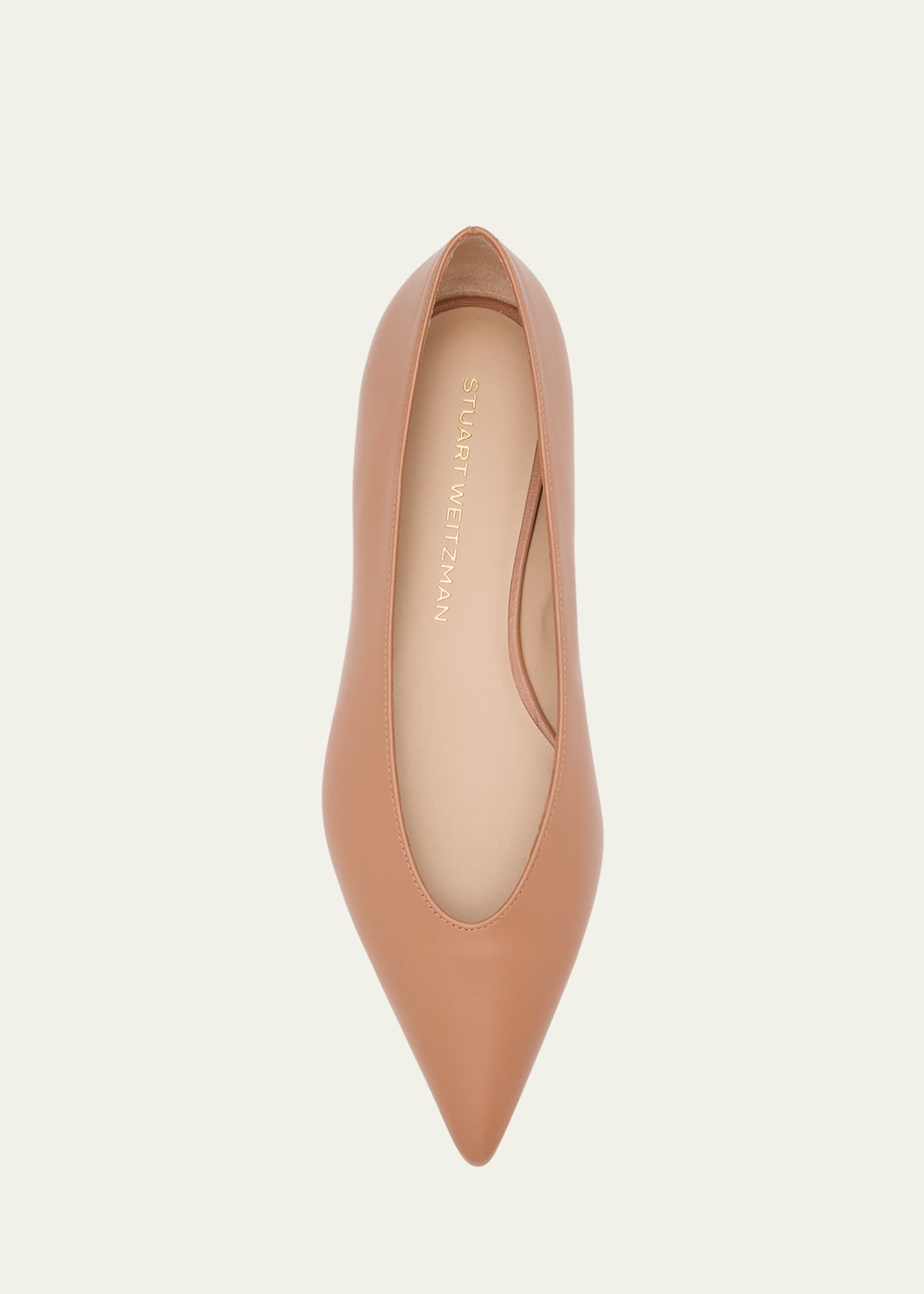 Stuart Weitzman Lina Leather Point-Toe Ballerina Flats Image 5 of 5