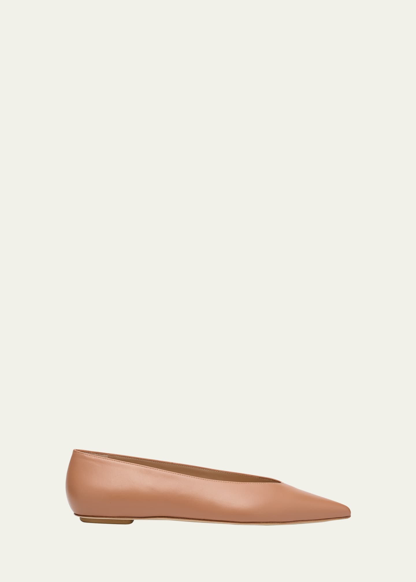 Stuart Weitzman Lina Leather Point-Toe Ballerina Flats Image 1 of 5