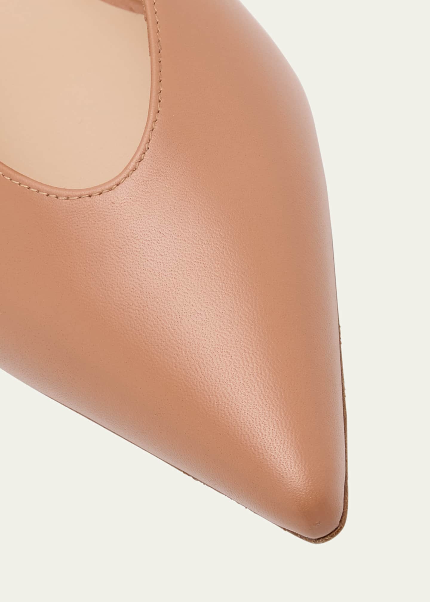 Stuart Weitzman Lina Leather Point-Toe Ballerina Flats Image 4 of 5