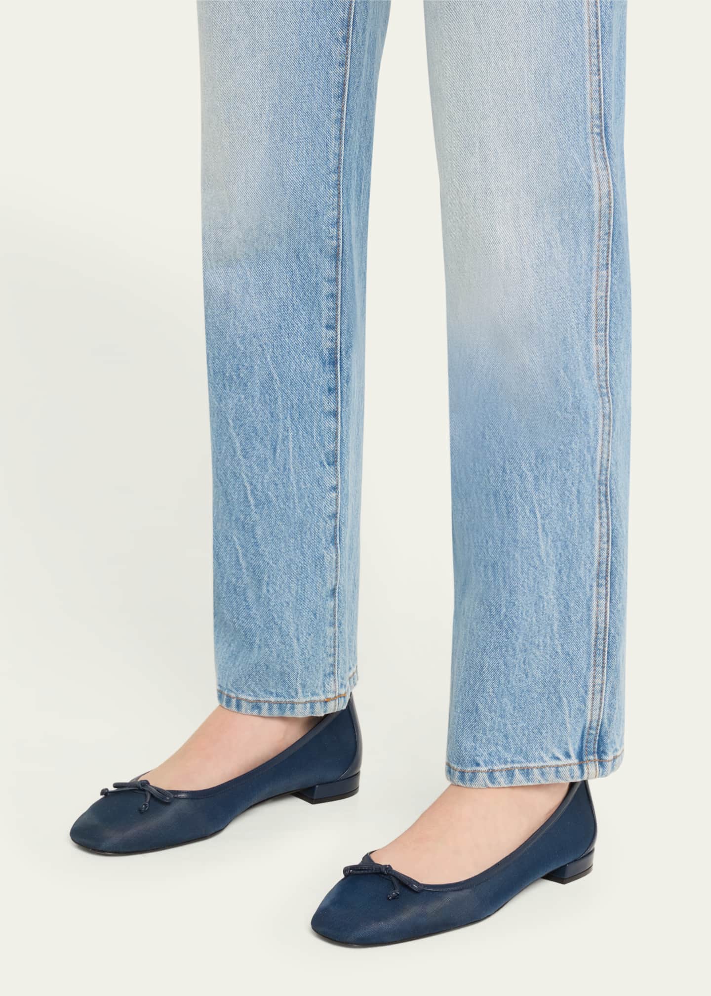Stuart Weitzman Arabella Mesh Bow Ballerina Flats - Bergdorf Goodman