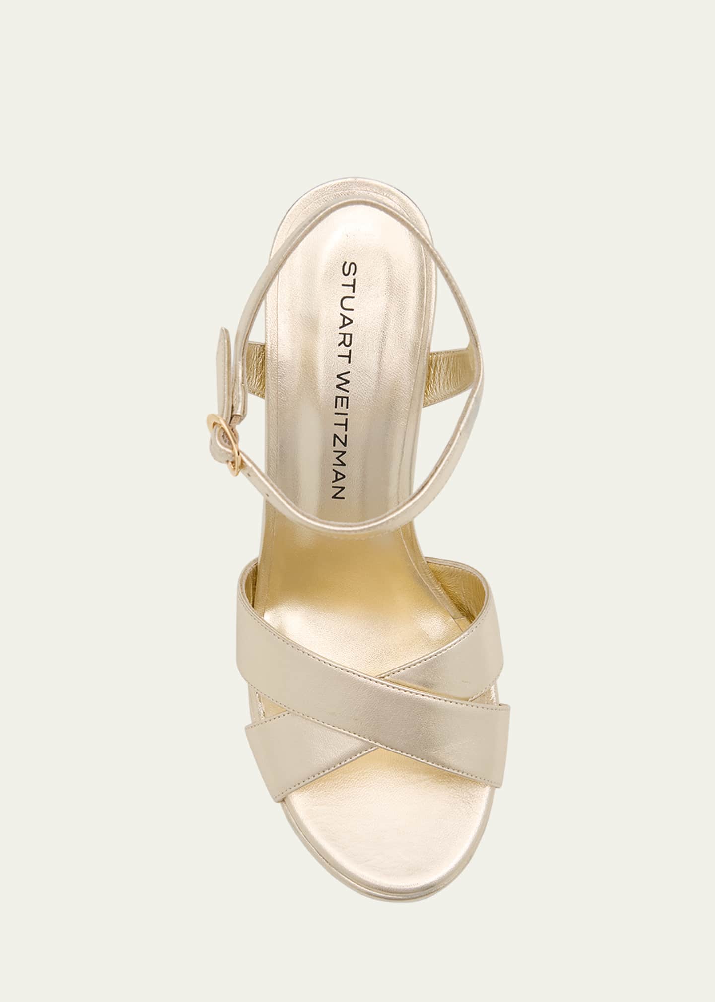 STUART WEITZMAN フルム ヒル サンタル SD582 ESMERALDA Stuart Weitzman Dayna Metallic Crisscross Platform Sandals
