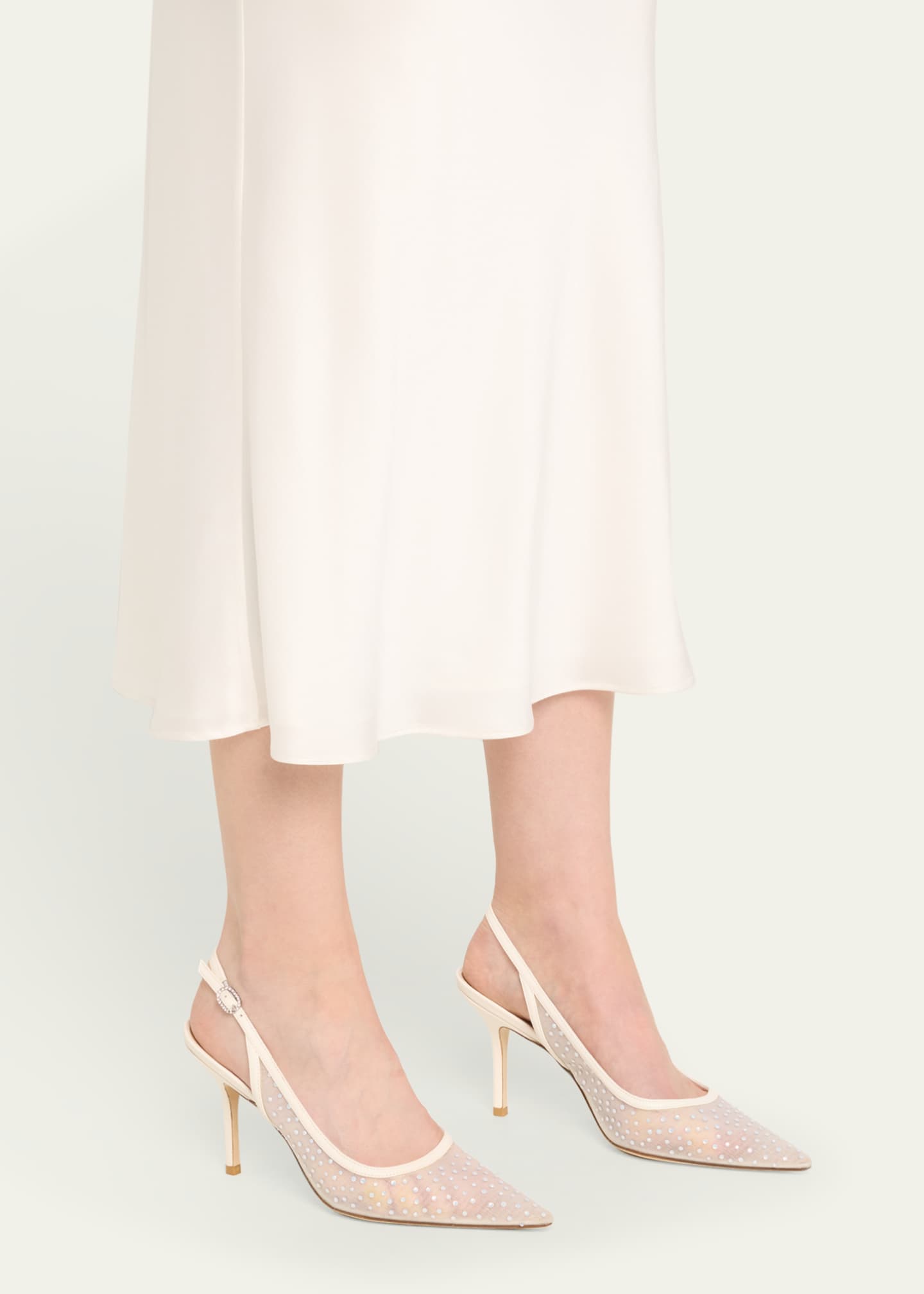 Stuart Weitzman Emilia Crystal Mesh Slingback Pumps Image 2 of 5