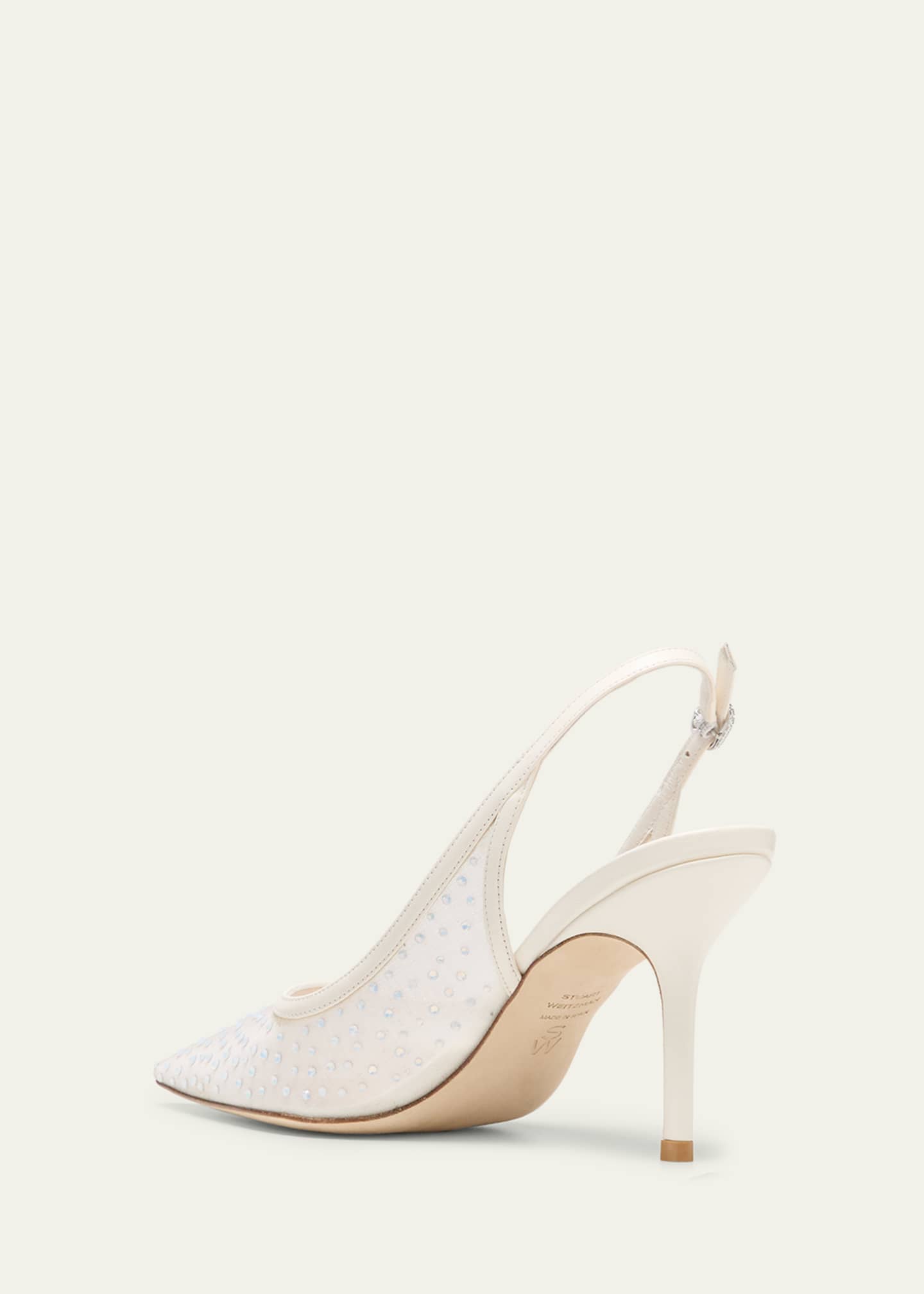 Stuart Weitzman Emilia Crystal Mesh Slingback Pumps Image 4 of 5