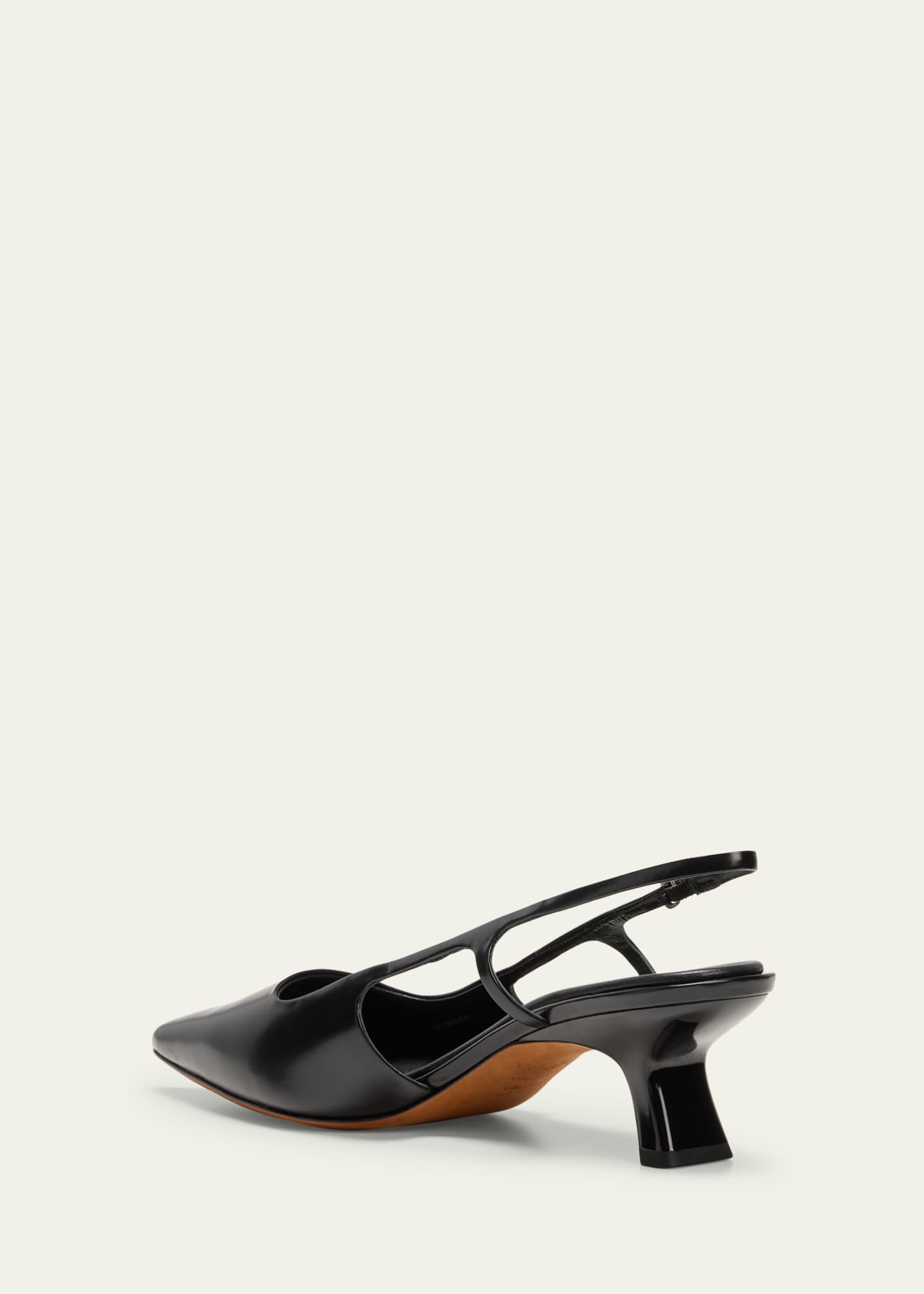 Vince Bianca Leather Kitten Slingback Pumps Image 4 of 5
