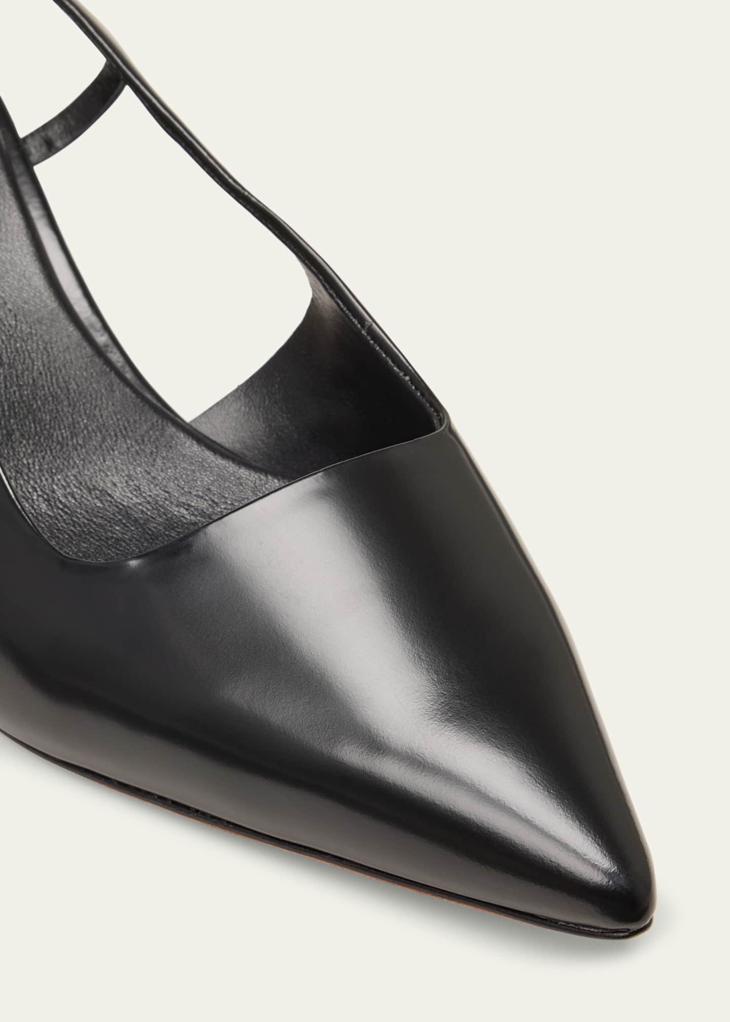 Vince Bianca Leather Kitten Slingback Pumps Image 5 of 5