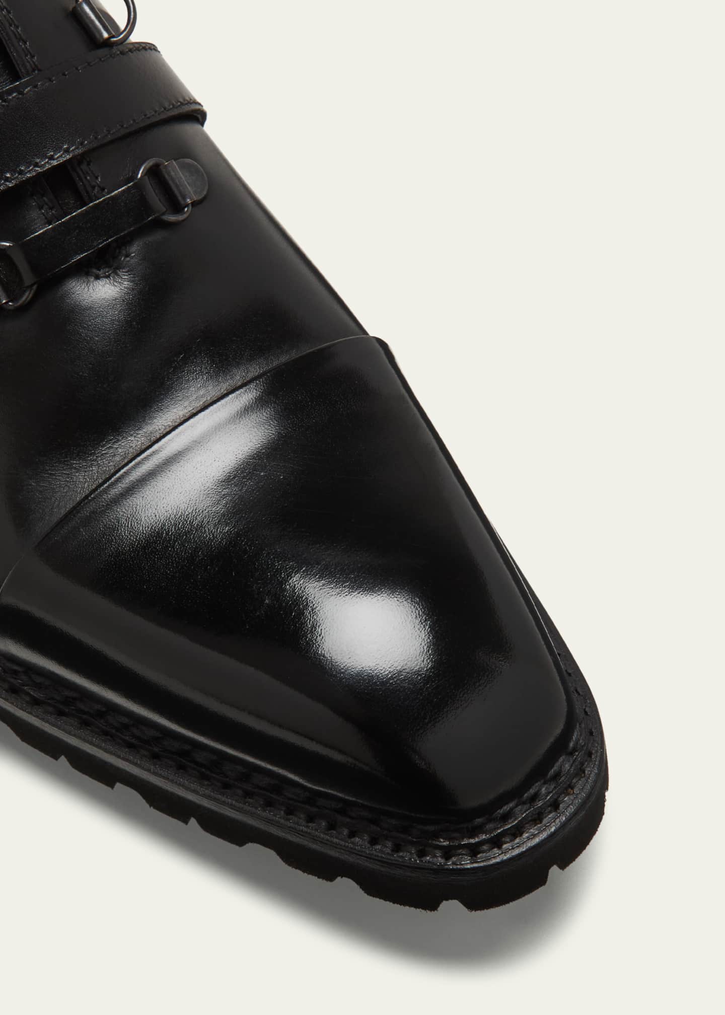 Bontoni Men's Amante Leather Double-Monk Strap Loafers Image 3 of 3