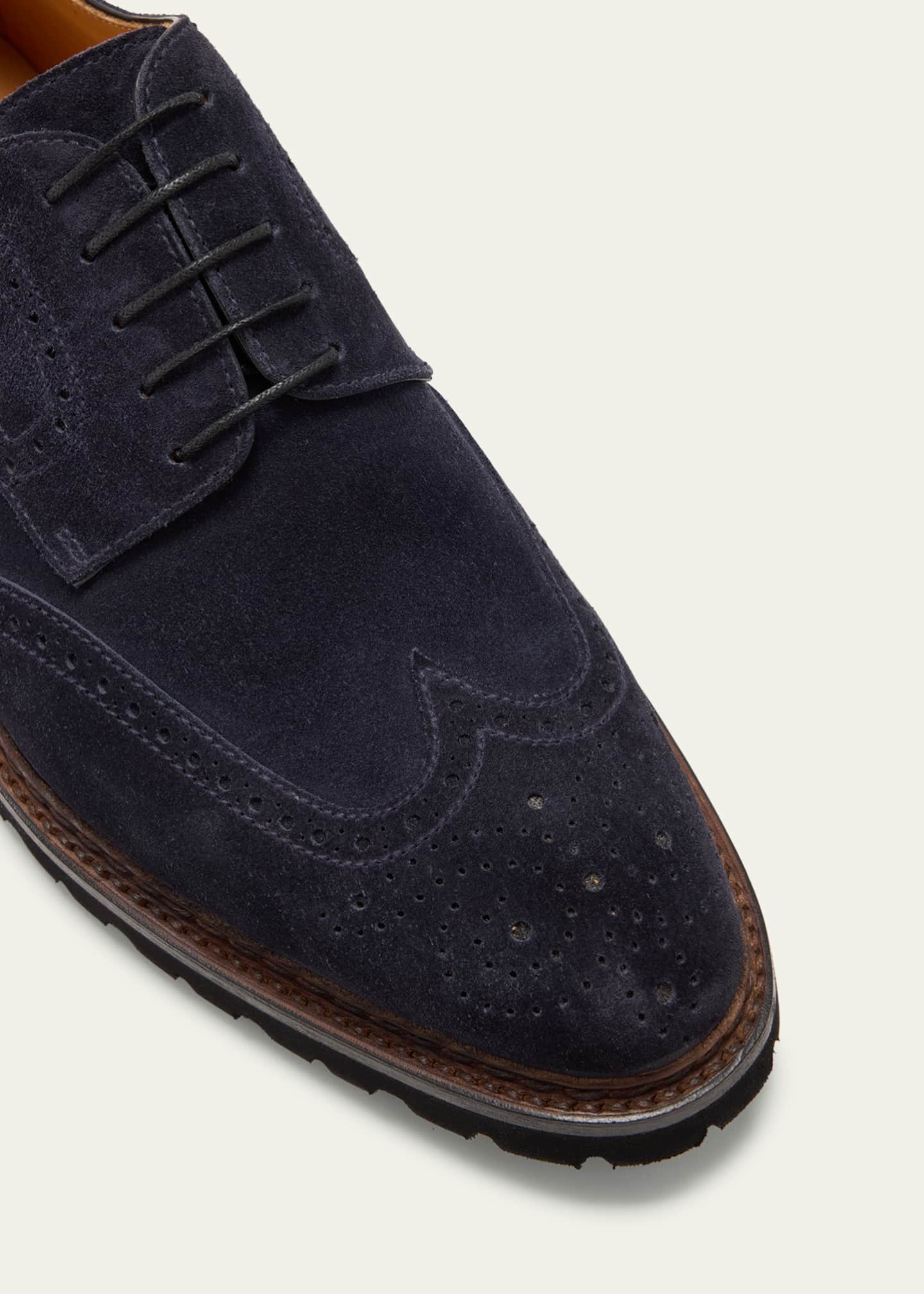 Bontoni Men's Libertino Suede Wingtip Derby Shoes Image 5 of 5