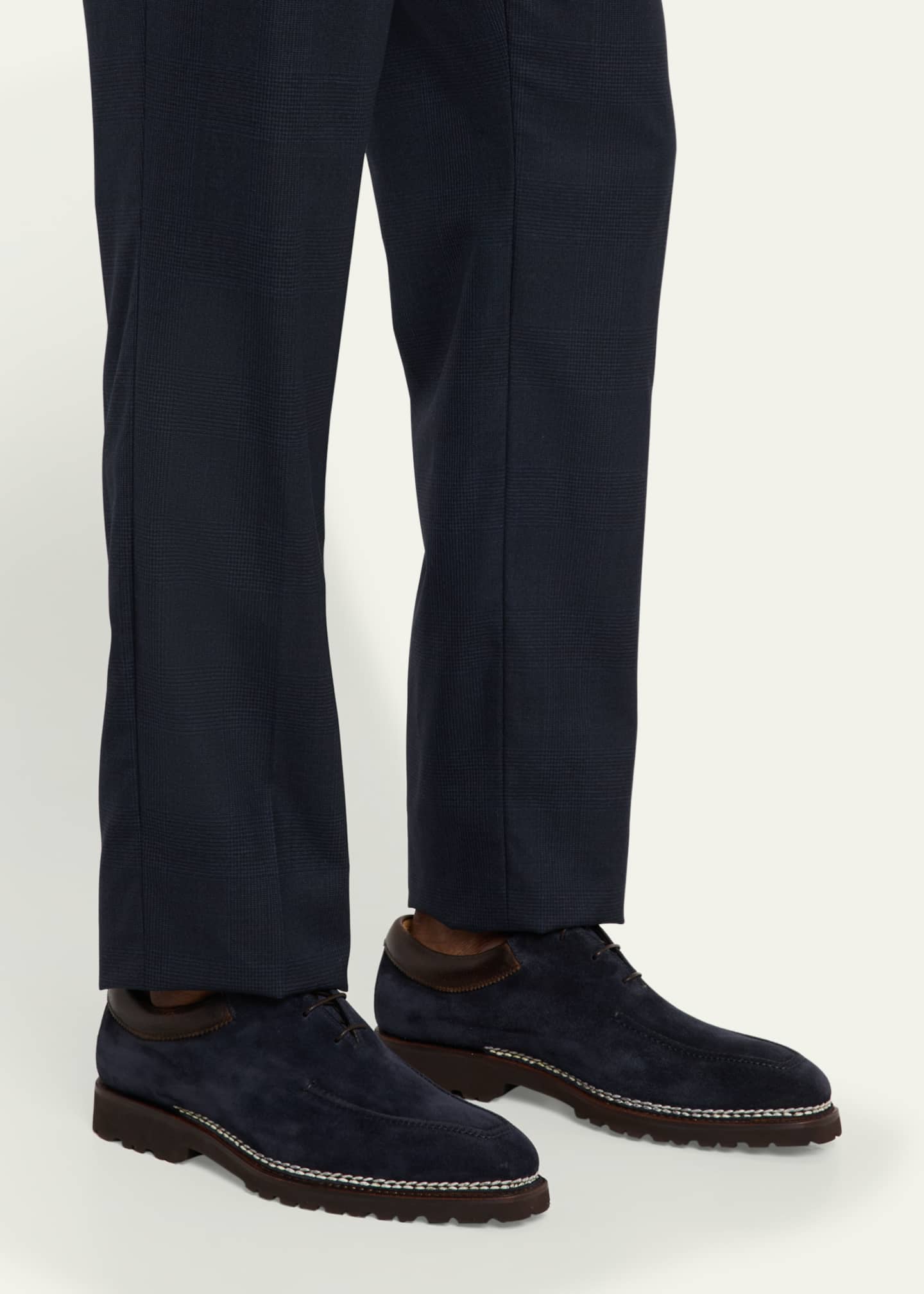 Bontoni Men's Sontuoso Suede Lug Sole Oxfords Image 2 of 6