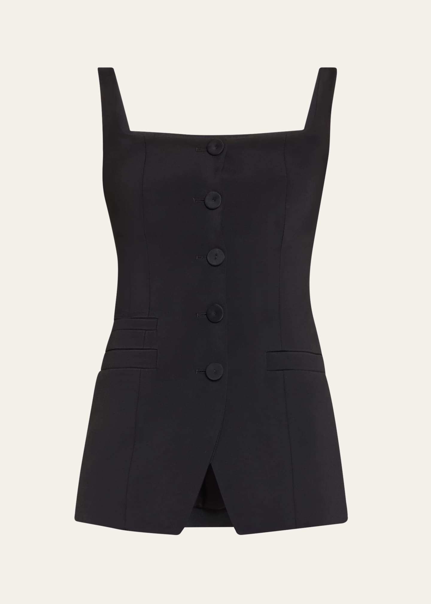 Another Tomorrow Square-Neck Buttoned Top Image 1 of 5