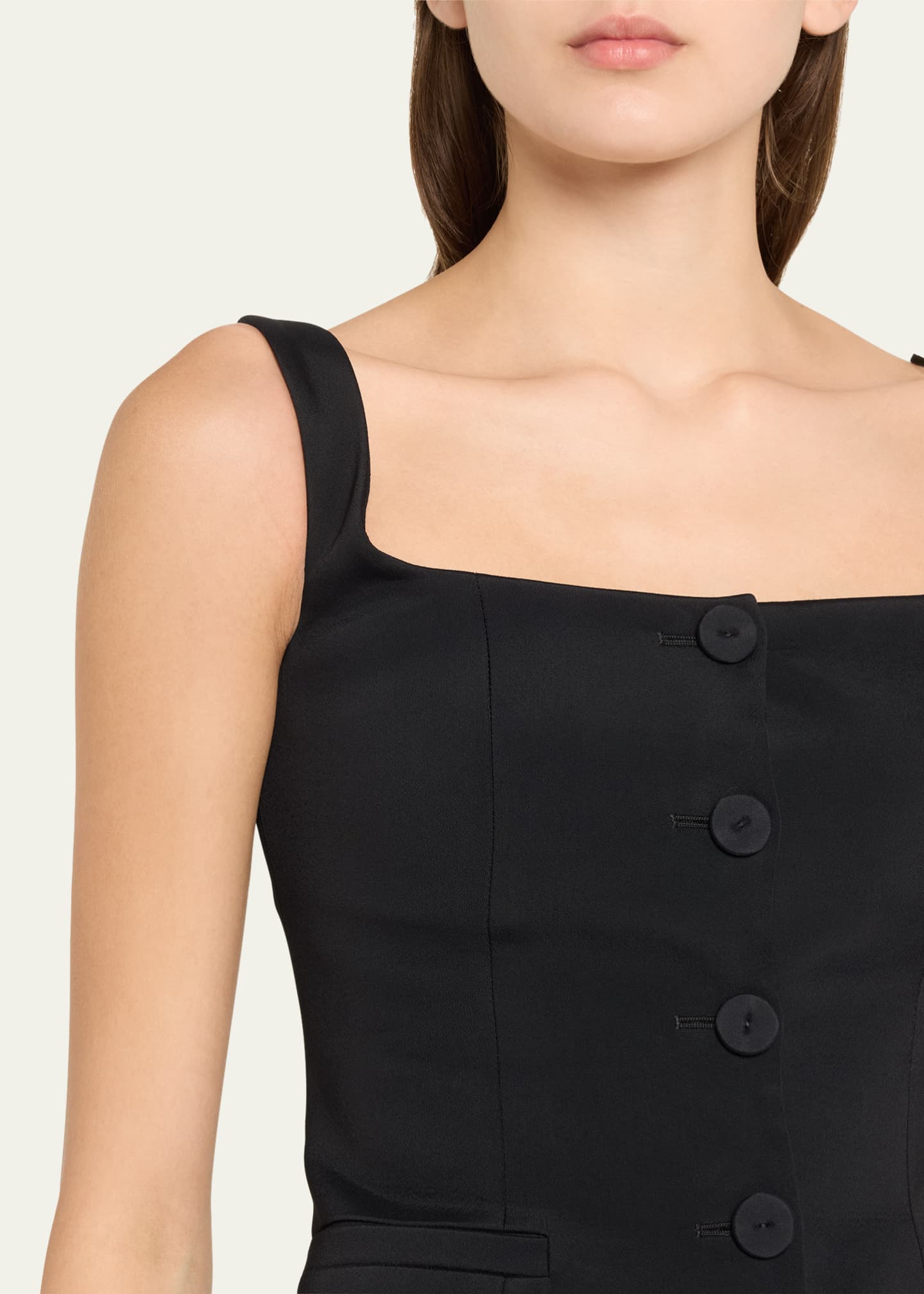 Another Tomorrow Square-Neck Buttoned Top Image 5 of 5
