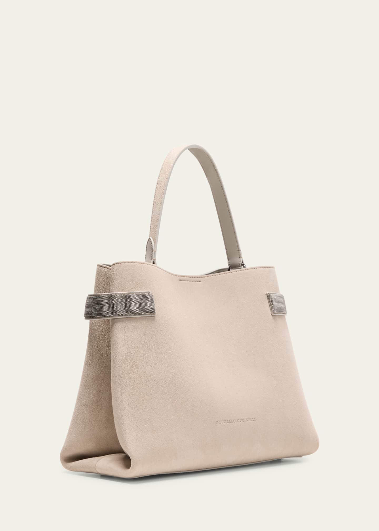 Brunello Cucinelli Medium Monili Suede Tote Bag Image 3 of 5