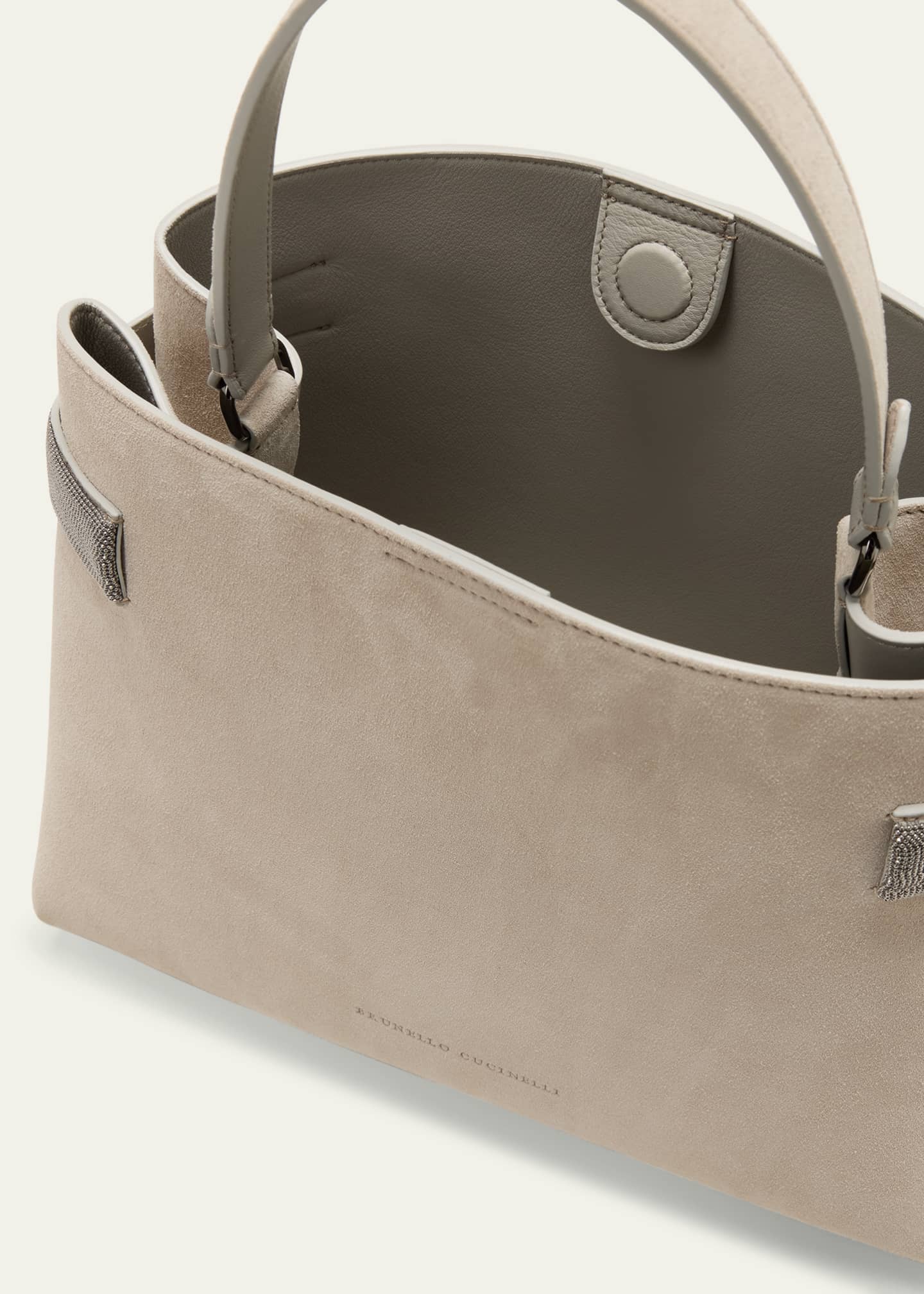 Brunello Cucinelli Medium Monili Suede Tote Bag Image 4 of 5