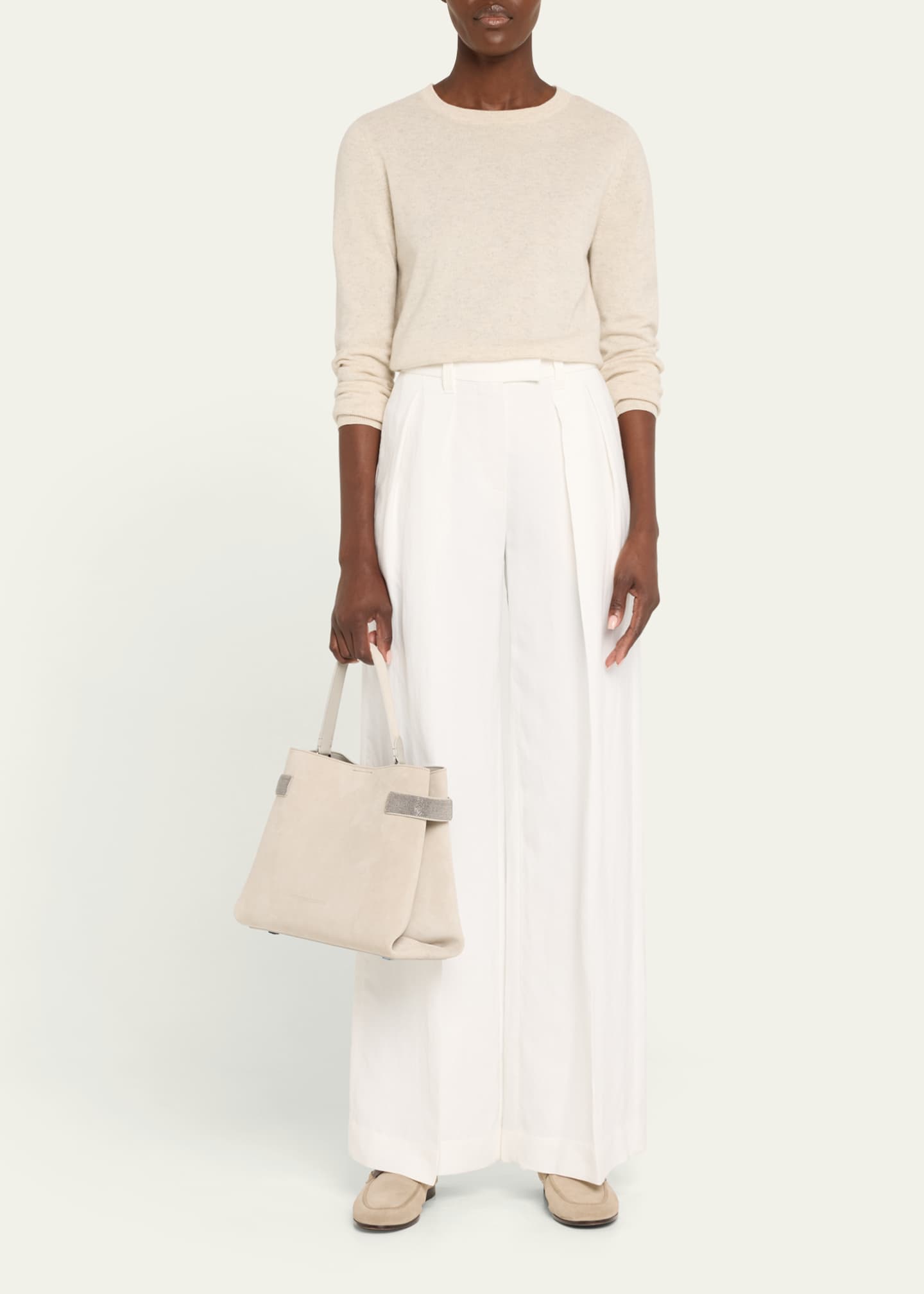 Brunello Cucinelli Medium Monili Suede Tote Bag Image 5 of 5