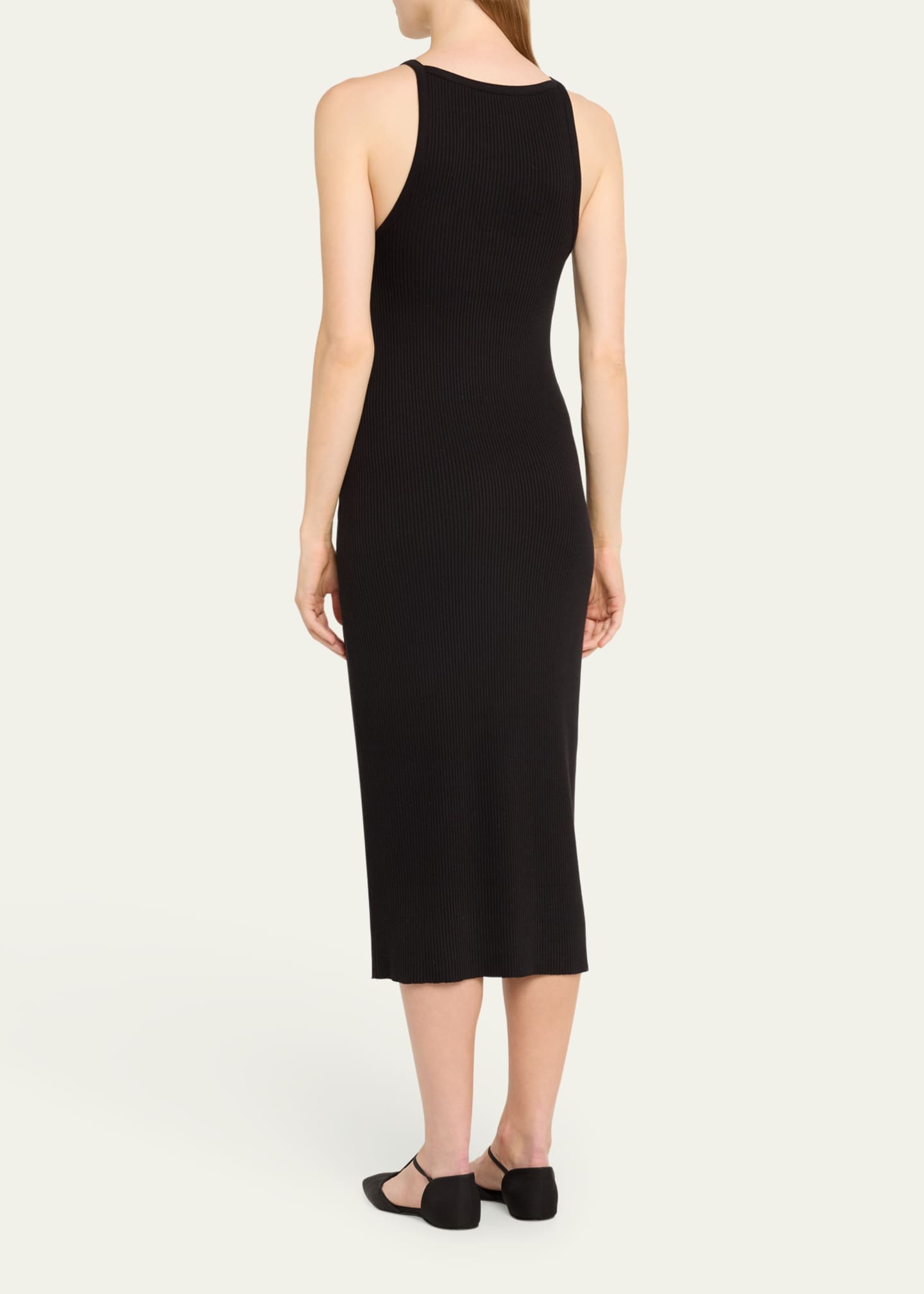Vince Ribbed High-Neck Midi Tank Dress - Bergdorf Goodman