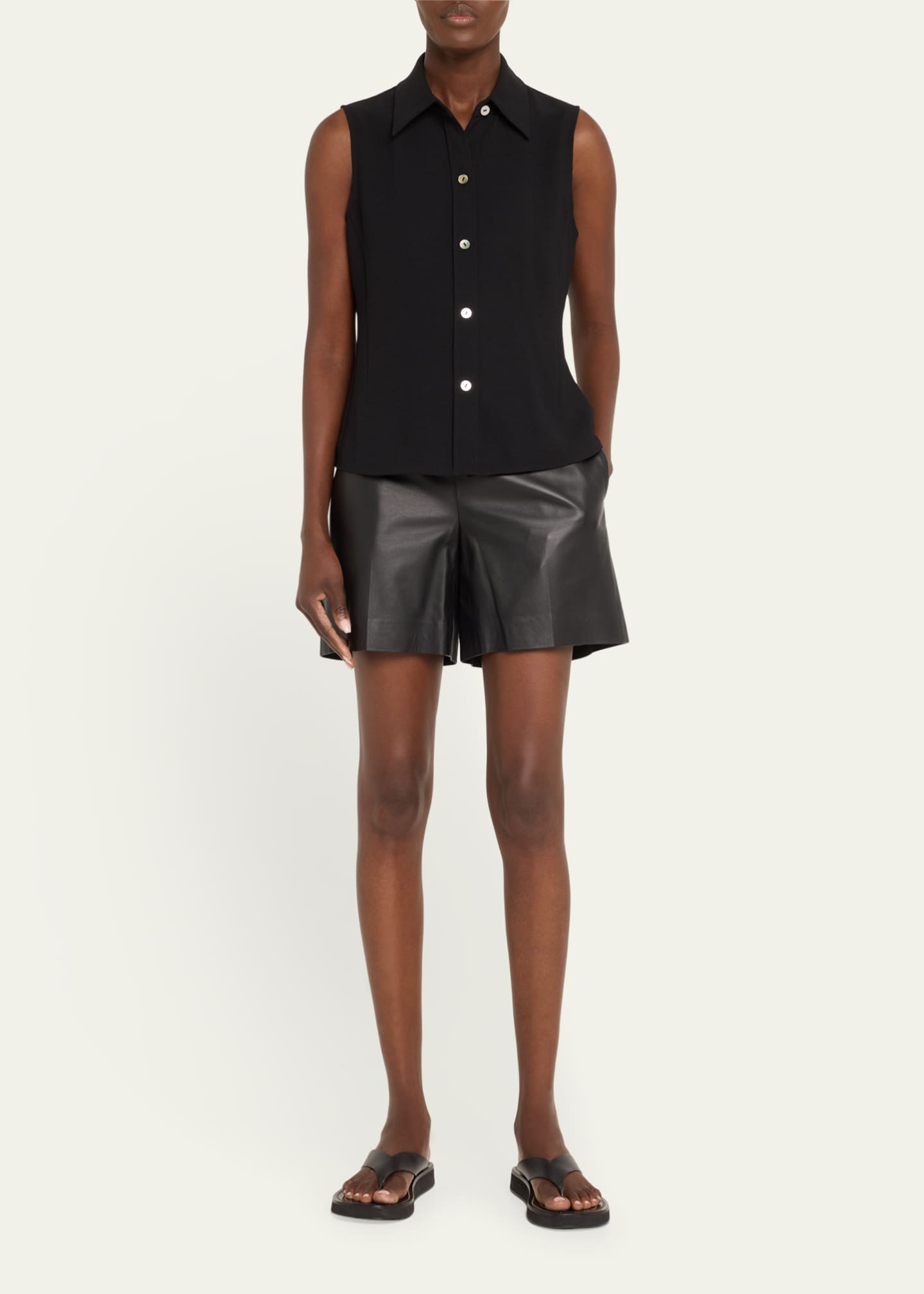 Vince Sleeveless Button-Front Top Image 2 of 5