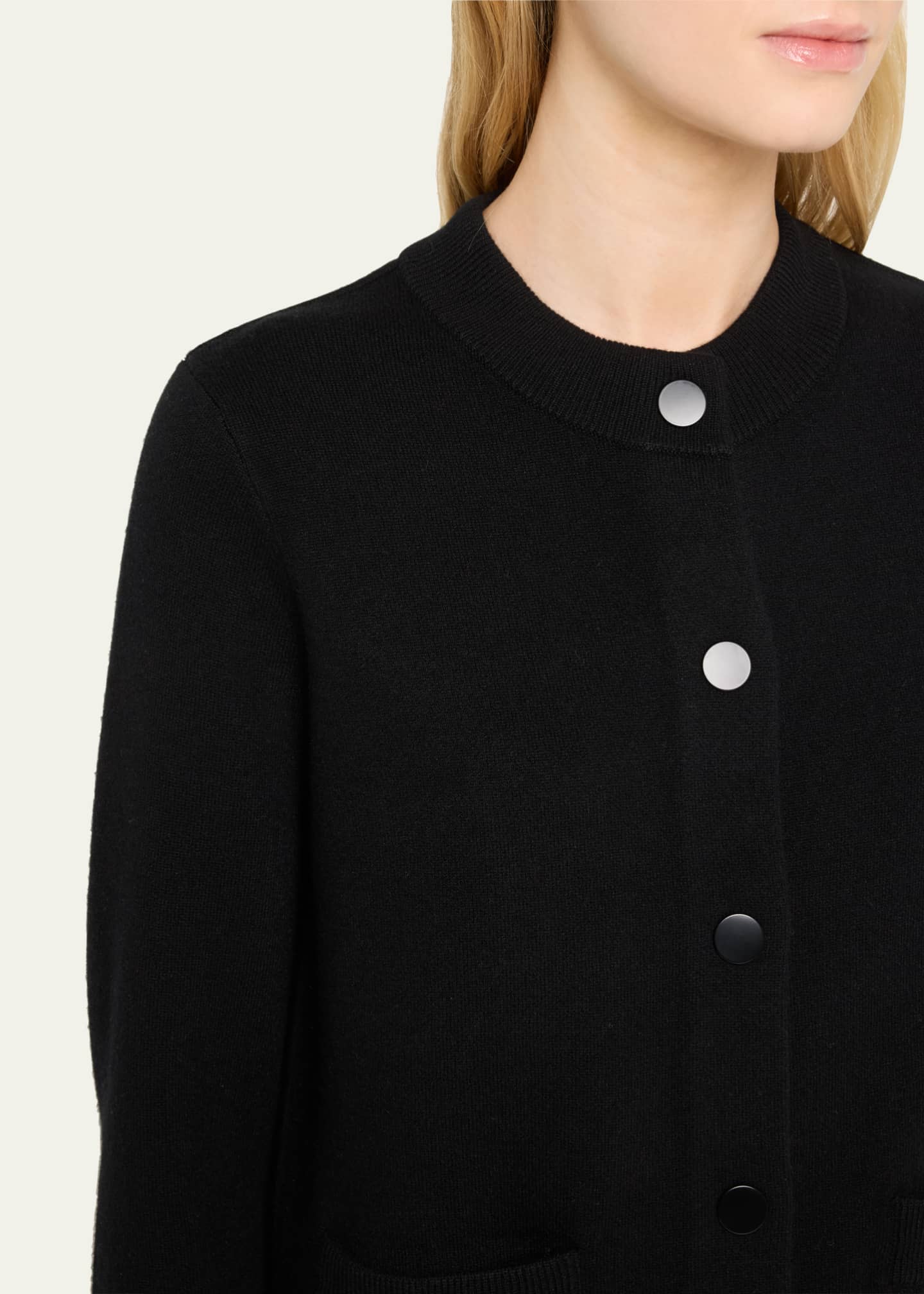 Vince Wool and Cashmere Shrunken Snap Cardigan Bergdorf Goodman