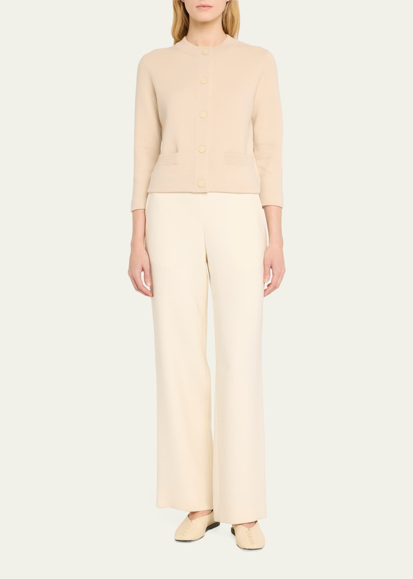 Vince Wool and Cashmere Shrunken Snap Cardigan