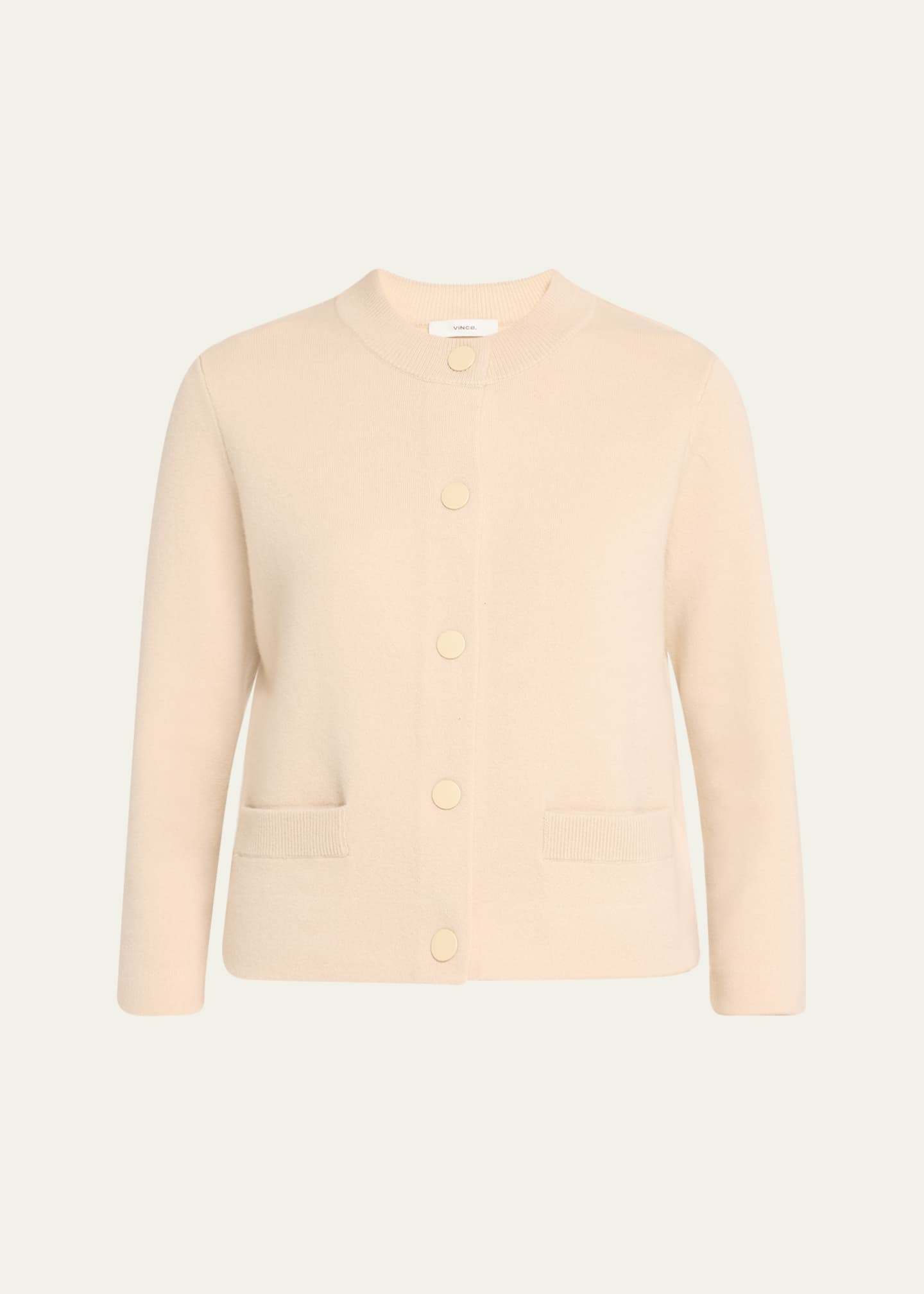 Vince Wool and Cashmere Shrunken Snap Cardigan