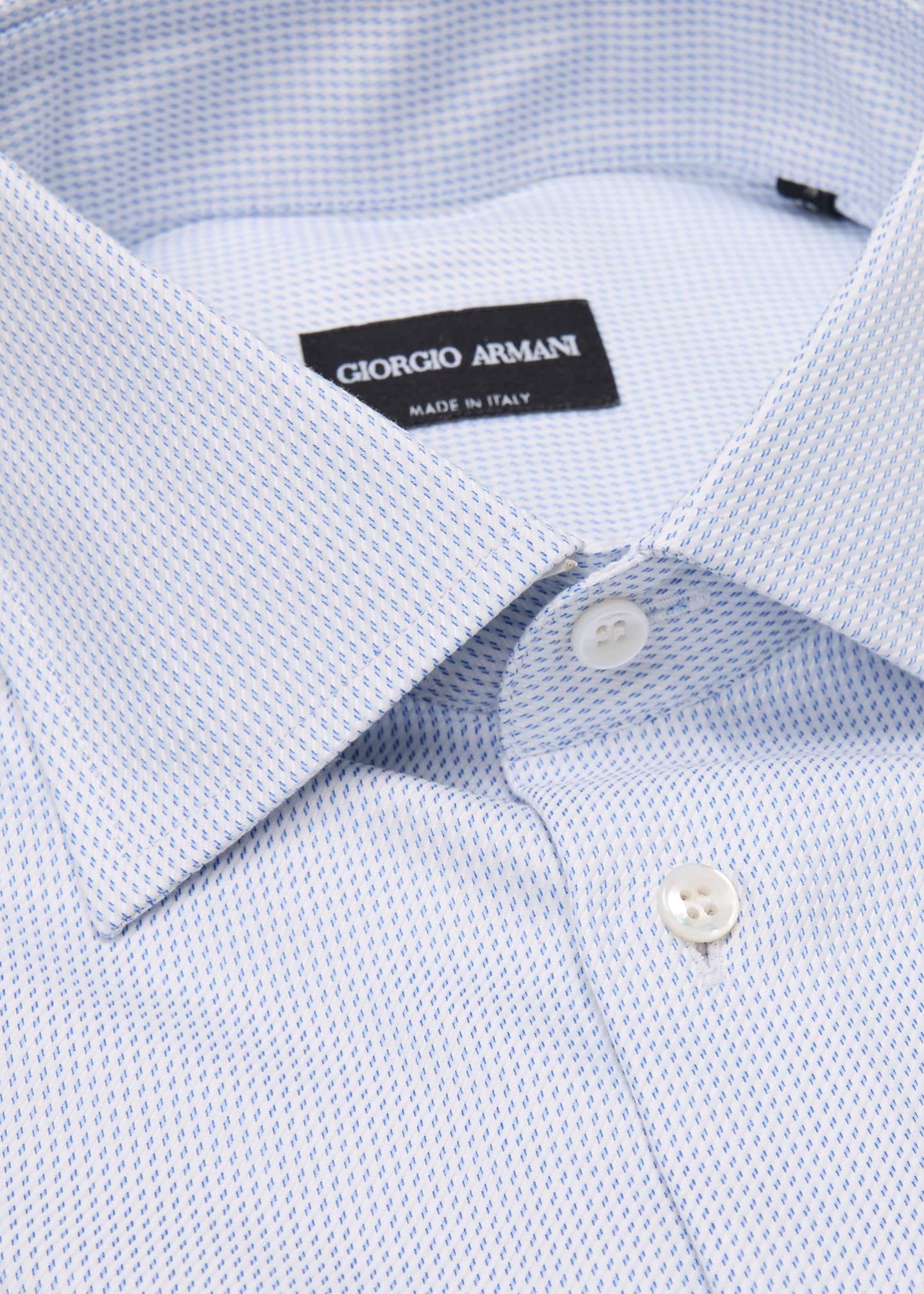 Giorgio Armani Men's Cotton Basketweave Dress Shirt Image 2 of 2