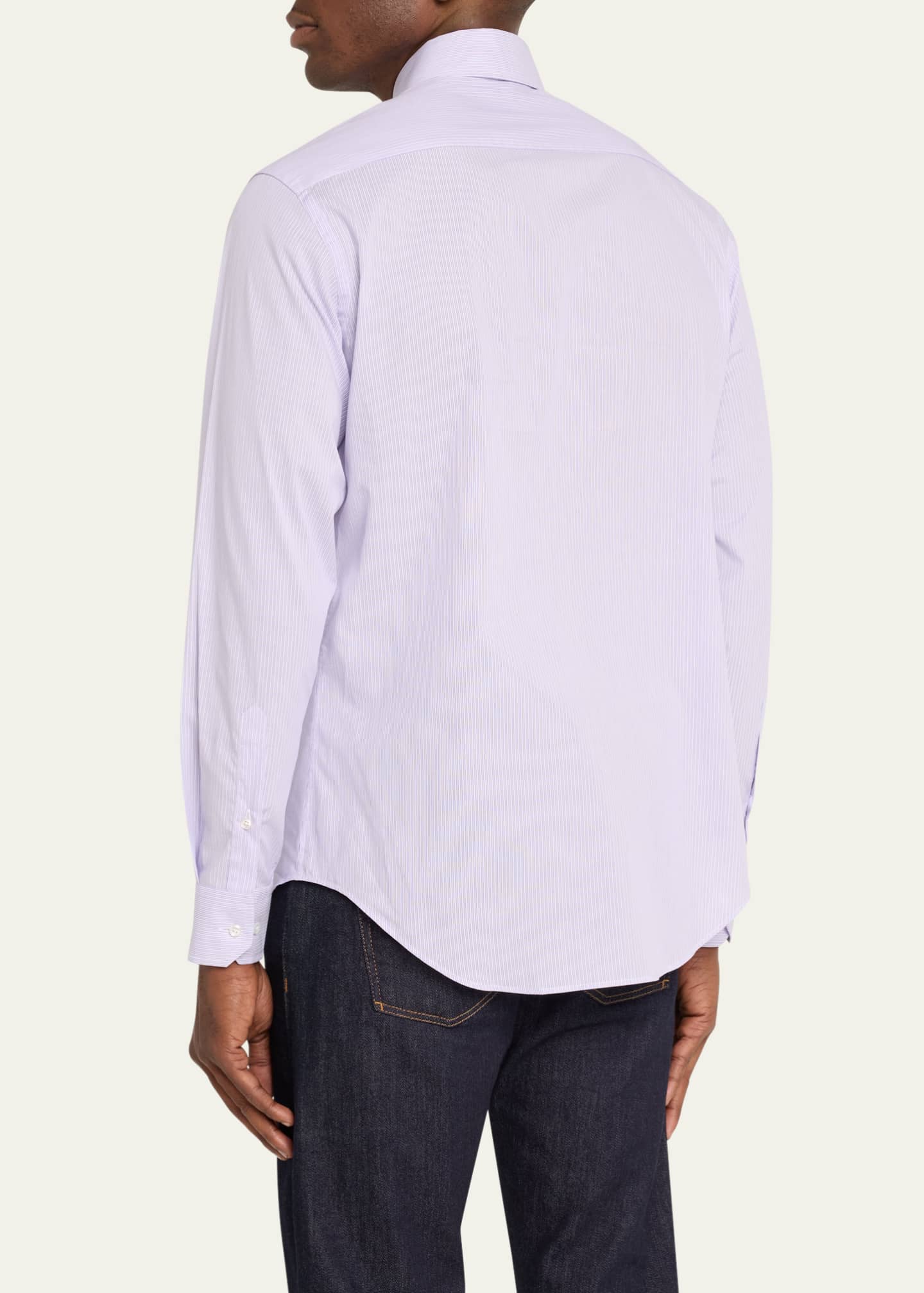 Giorgio Armani Men's Micro-Stripe Dress Shirt Image 3 of 5
