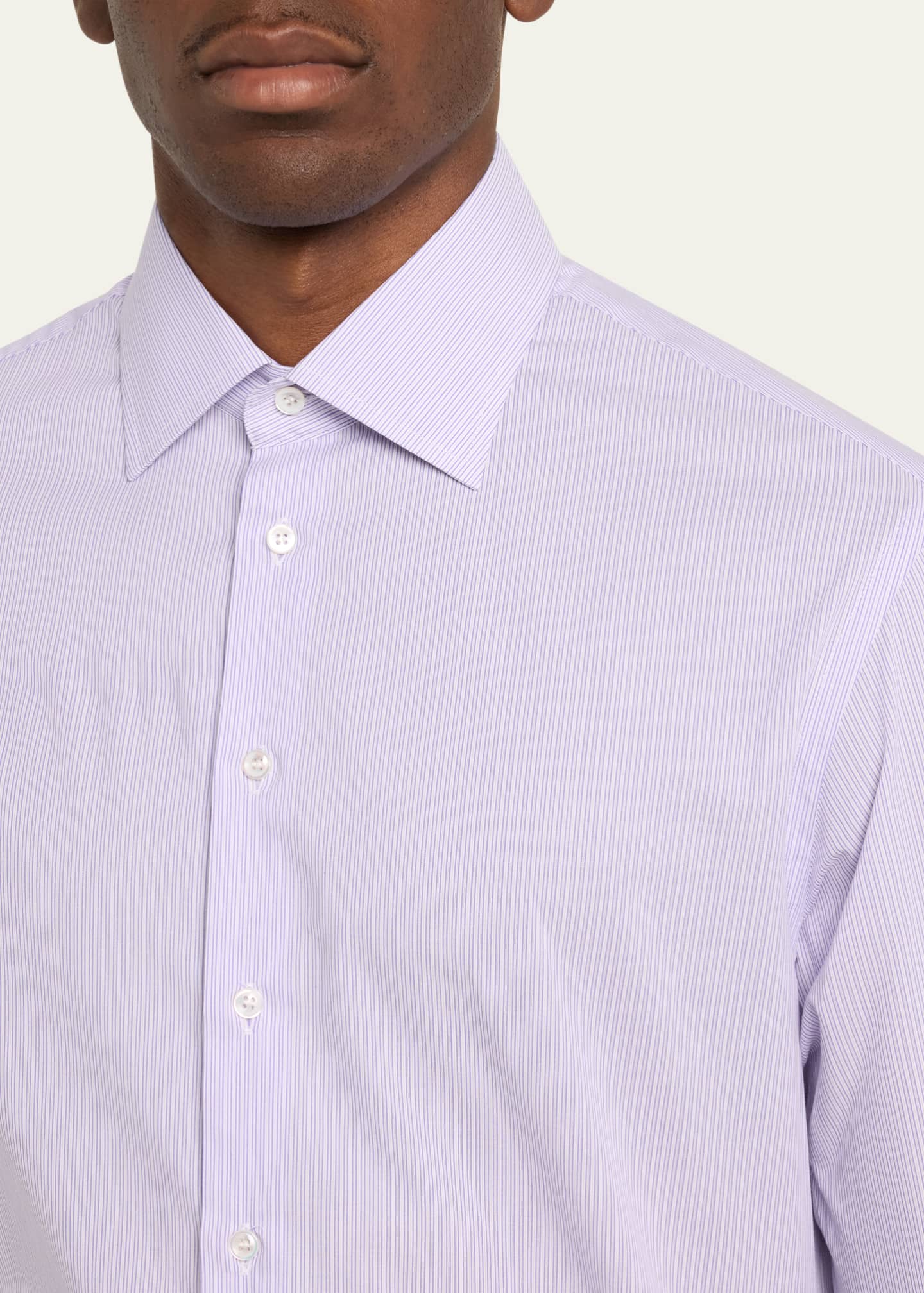 Giorgio Armani Men's Micro-Stripe Dress Shirt Image 5 of 5