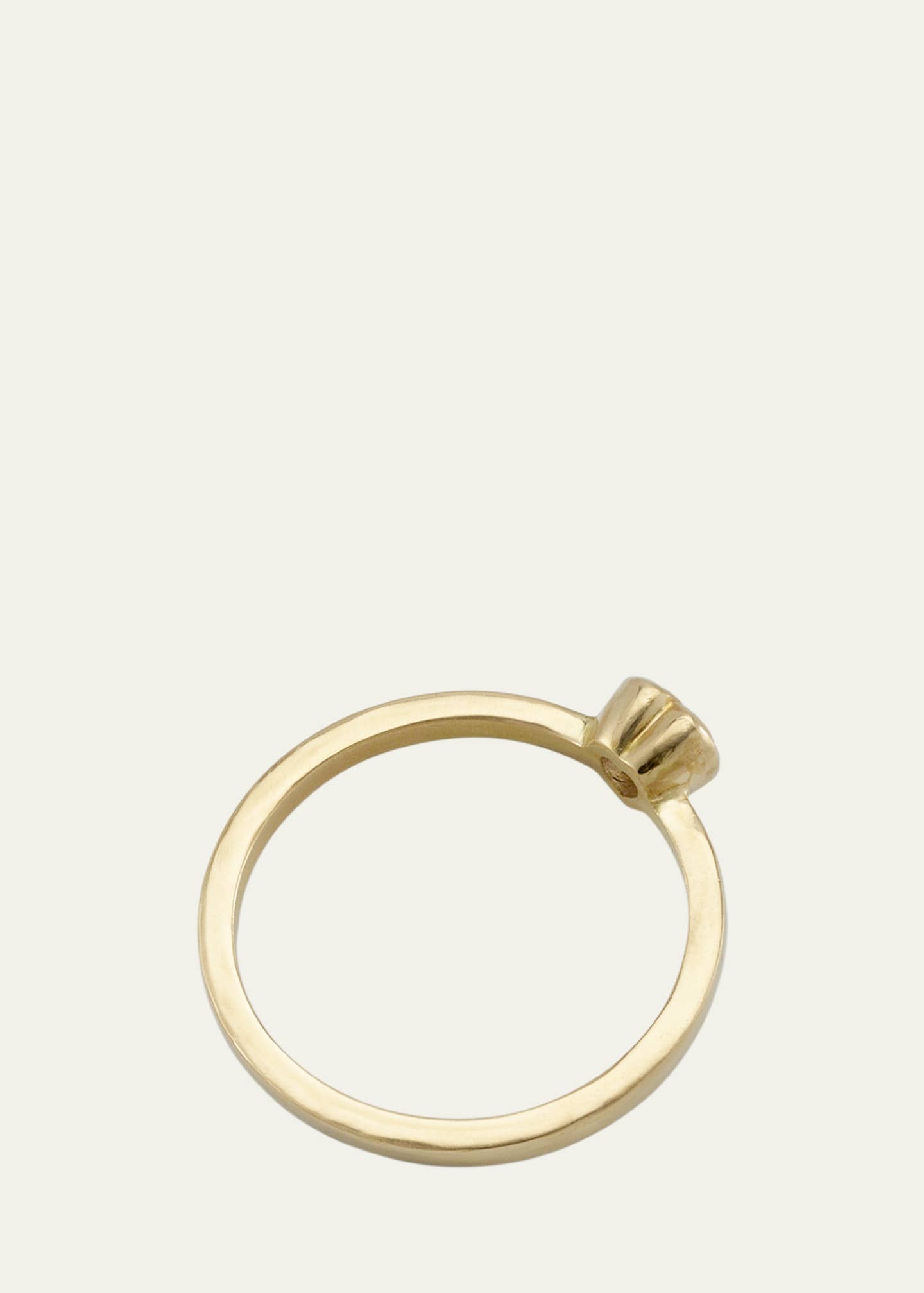 Katey Walker 18K Yellow Gold Tinsy Tiny Heart Ring with Faceted White Topaz Image 4 of 4