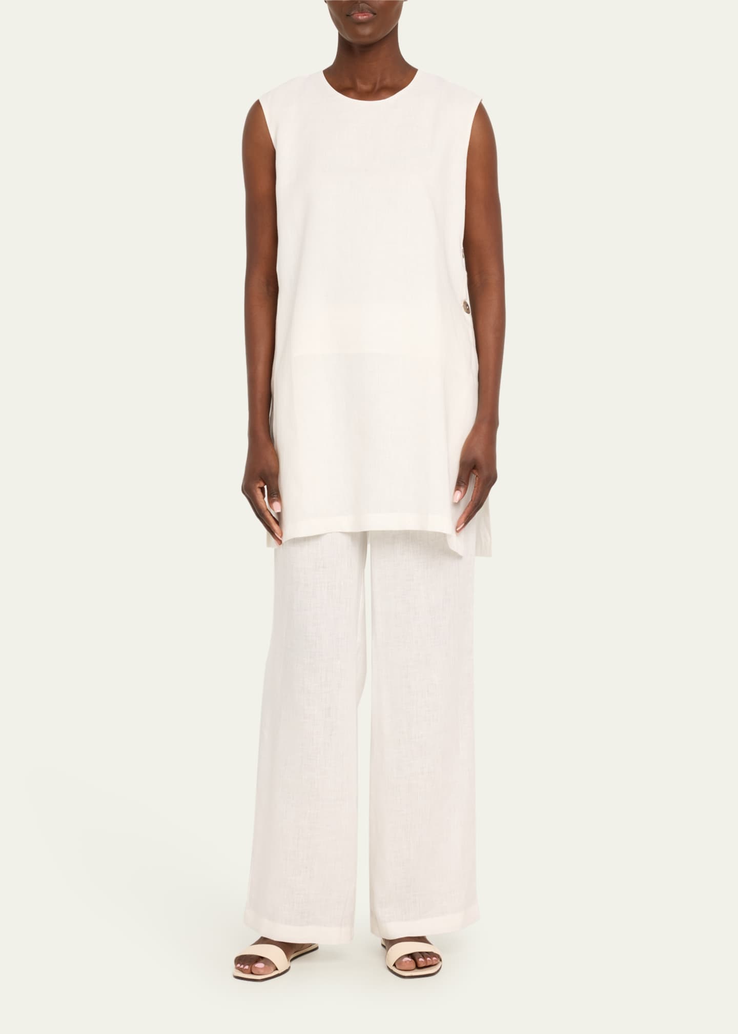 Pour Les Femmes Grace Straight-Leg Linen Pajama Set Image 2 of 5