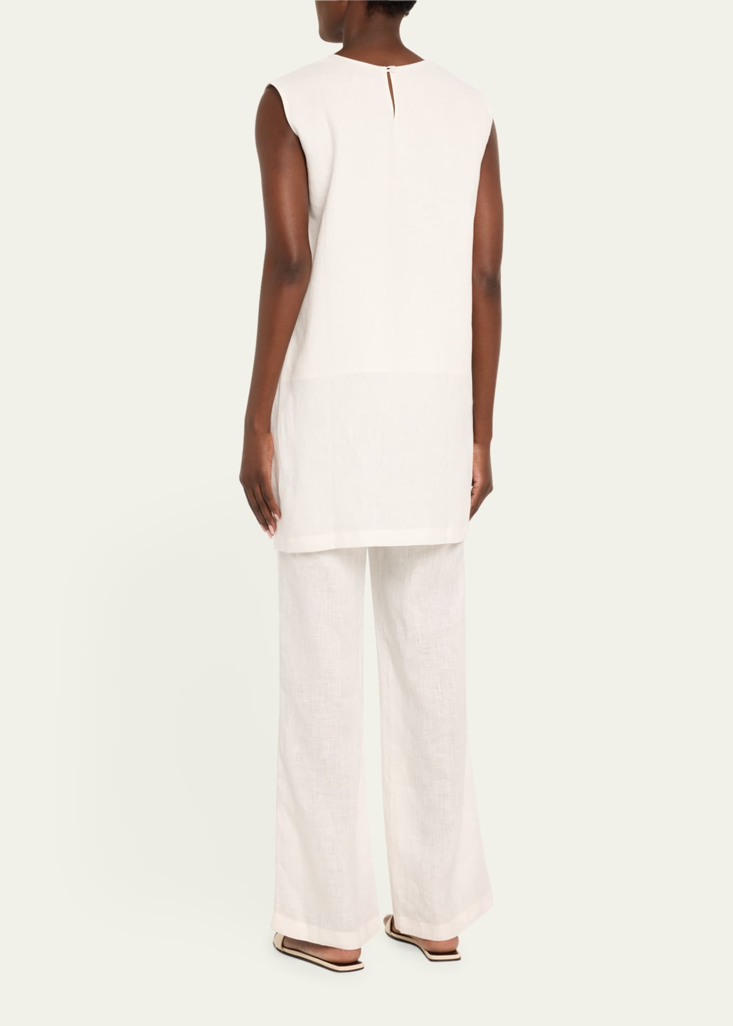 Pour Les Femmes Grace Straight-Leg Linen Pajama Set Image 3 of 5