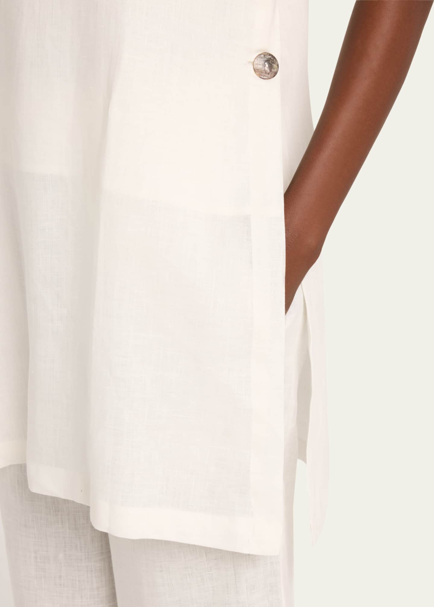 Pour Les Femmes Grace Straight-Leg Linen Pajama Set Image 5 of 5