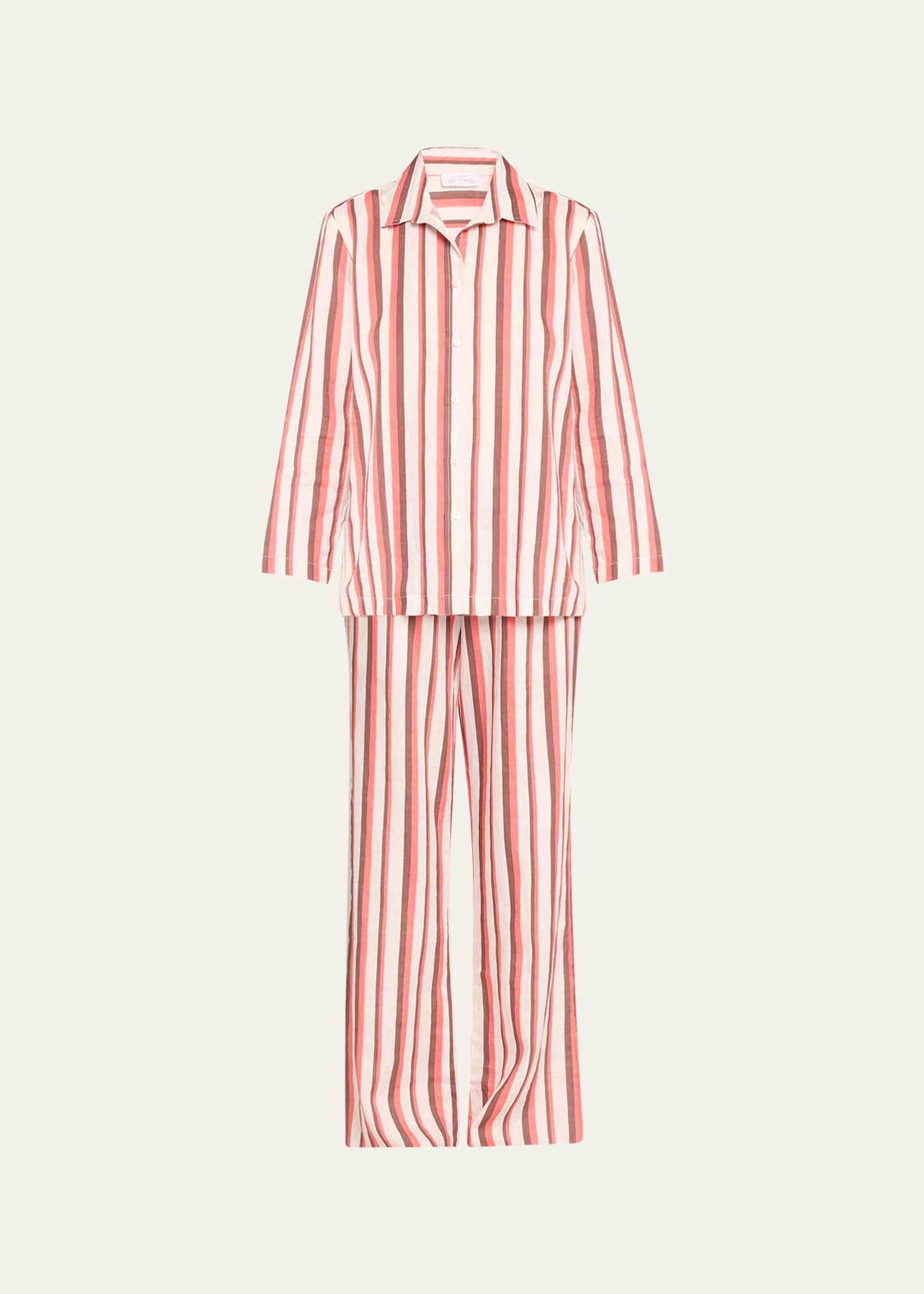 Pour Les Femmes Striped Wide-Leg Linen Lounge Set Image 1 of 5