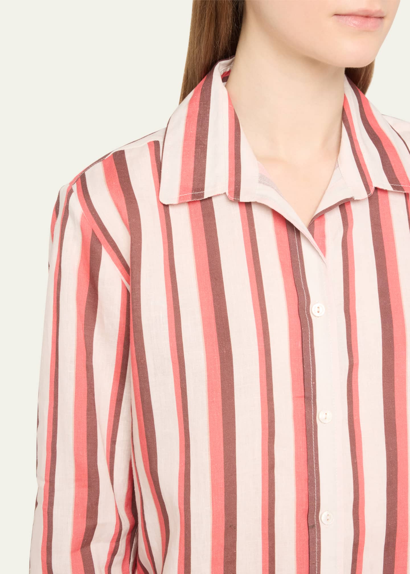 Pour Les Femmes Striped Wide-Leg Linen Lounge Set Image 5 of 5