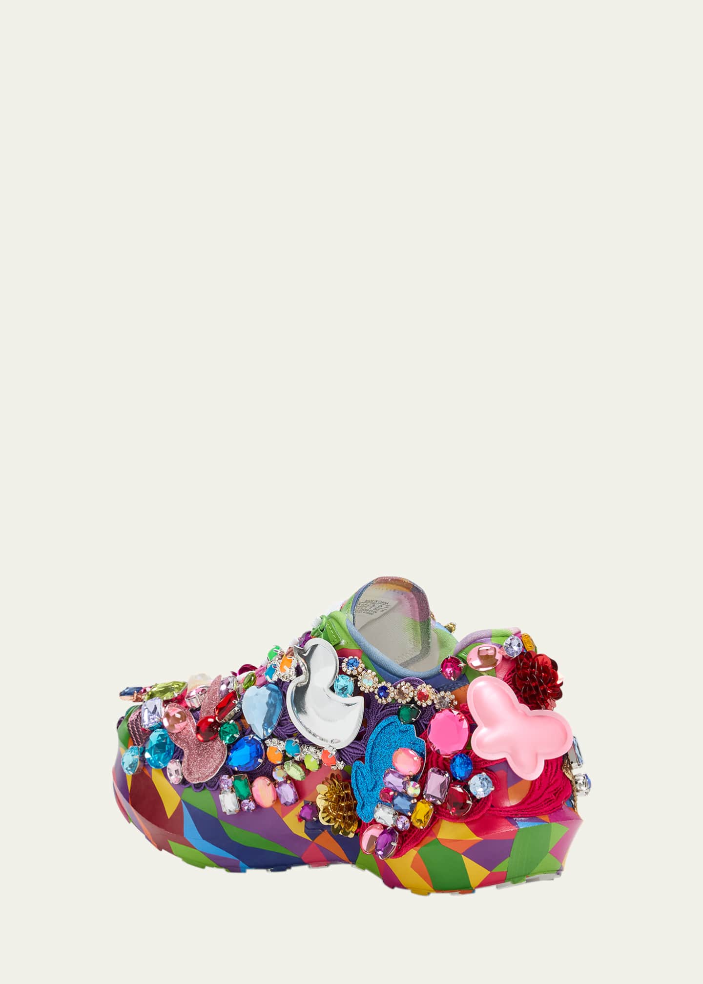 CDG x Salomon Embellished Printed Leather Platform Sneakers
