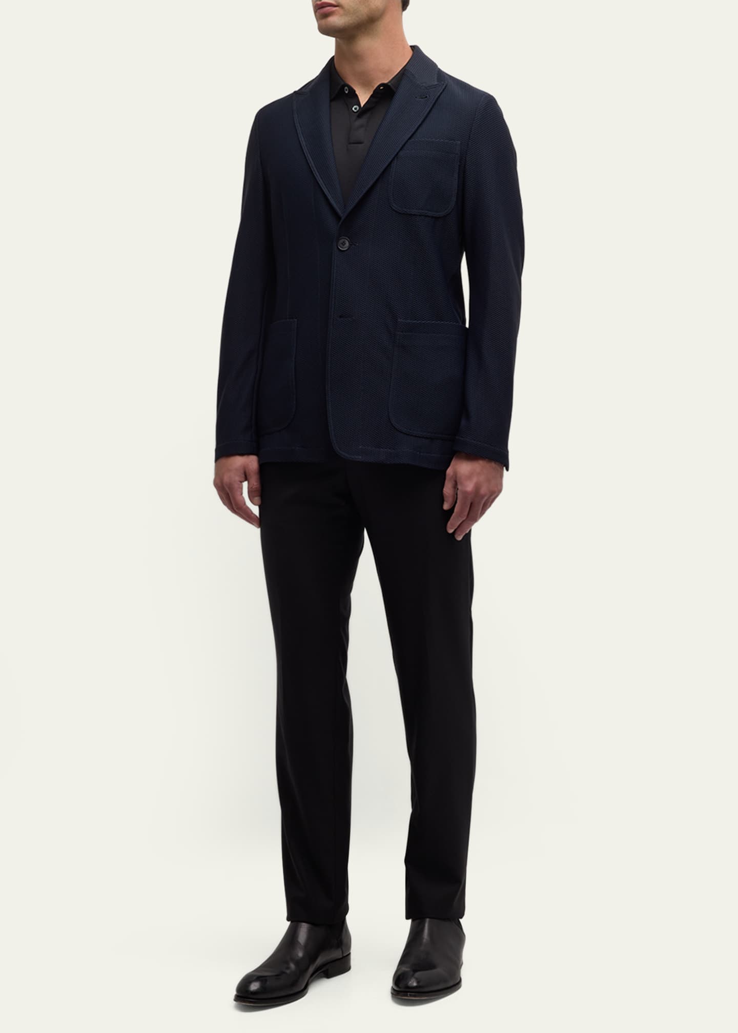 Giorgio Armani Men's Single-Breasted Rice Stitch Sport Coat Image 2 of 5