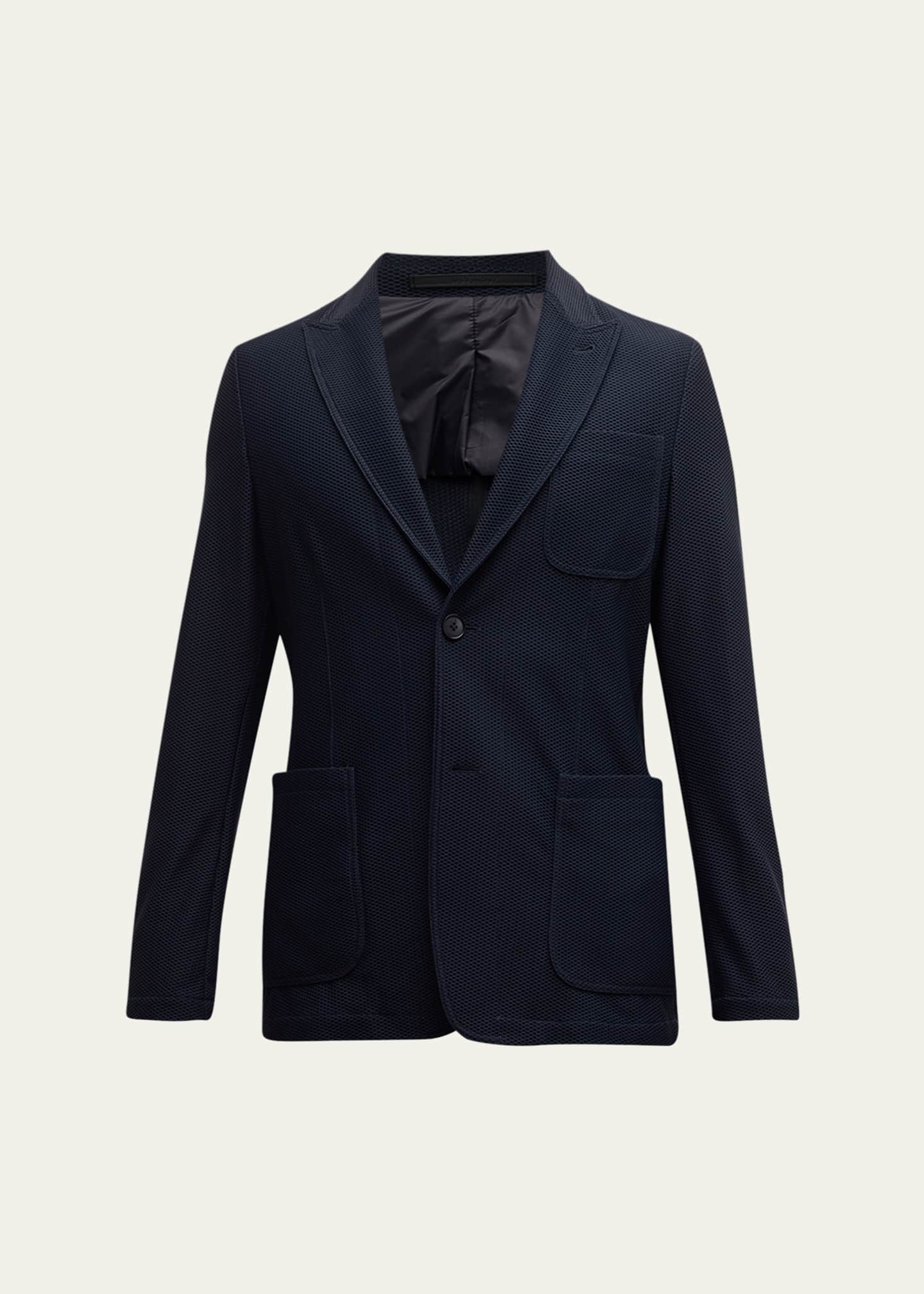 Giorgio Armani Men's Single-Breasted Rice Stitch Sport Coat Image 1 of 5