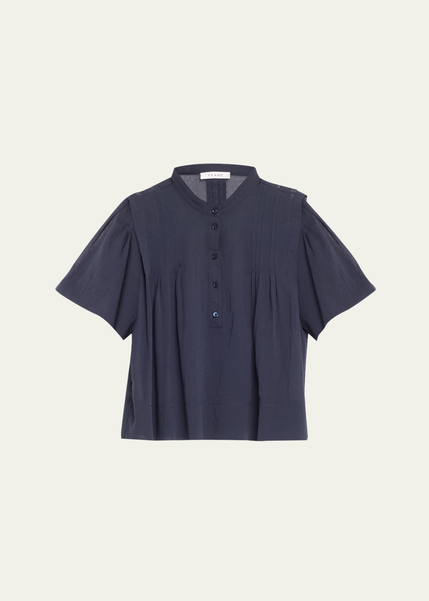 FRAME Pleated Button-Front Blouse - Bergdorf Goodman