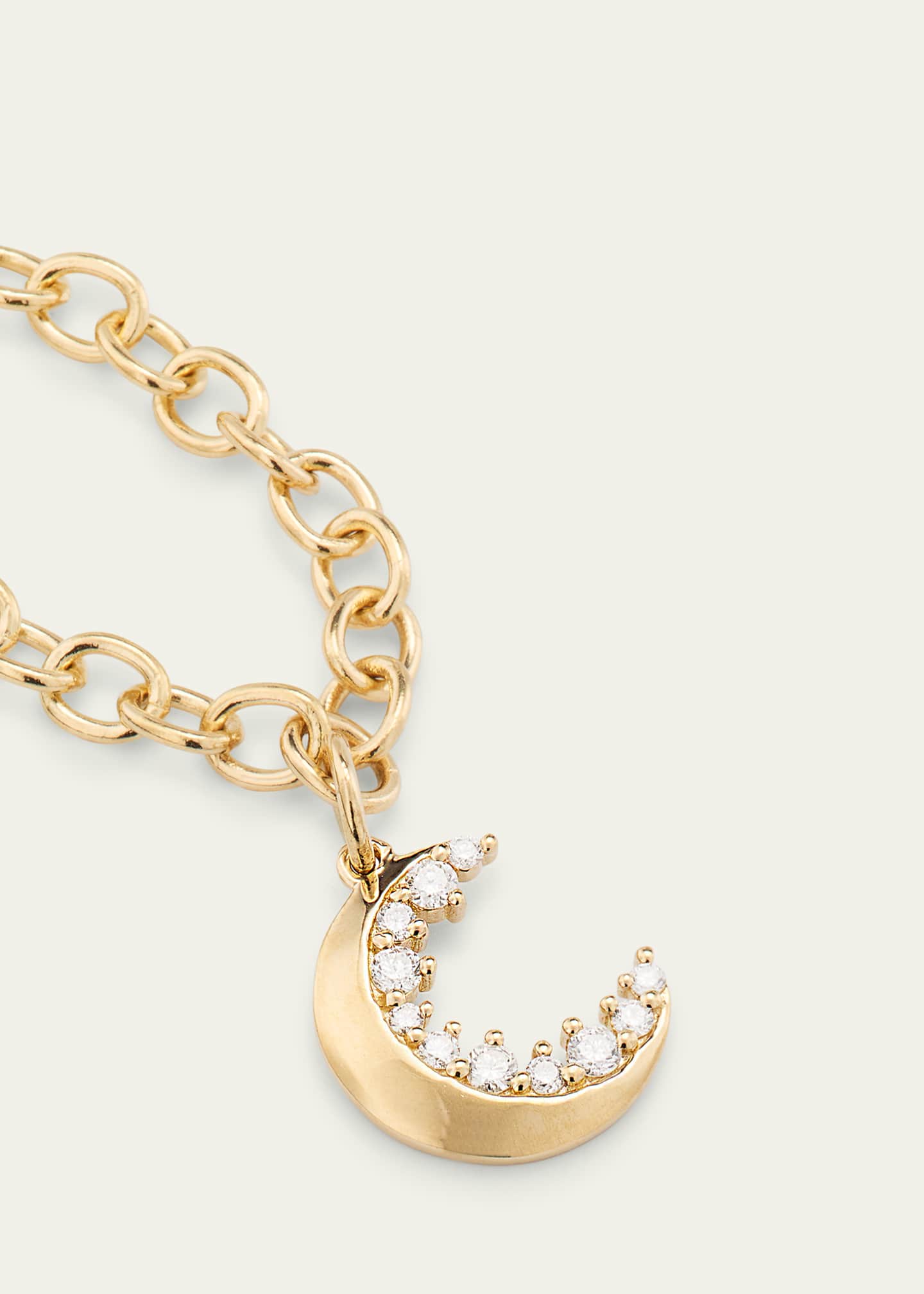 Sydney Evan 14k Gold Small Cocktail Bracelet with Crescent Moon Charm Image 3 of 4