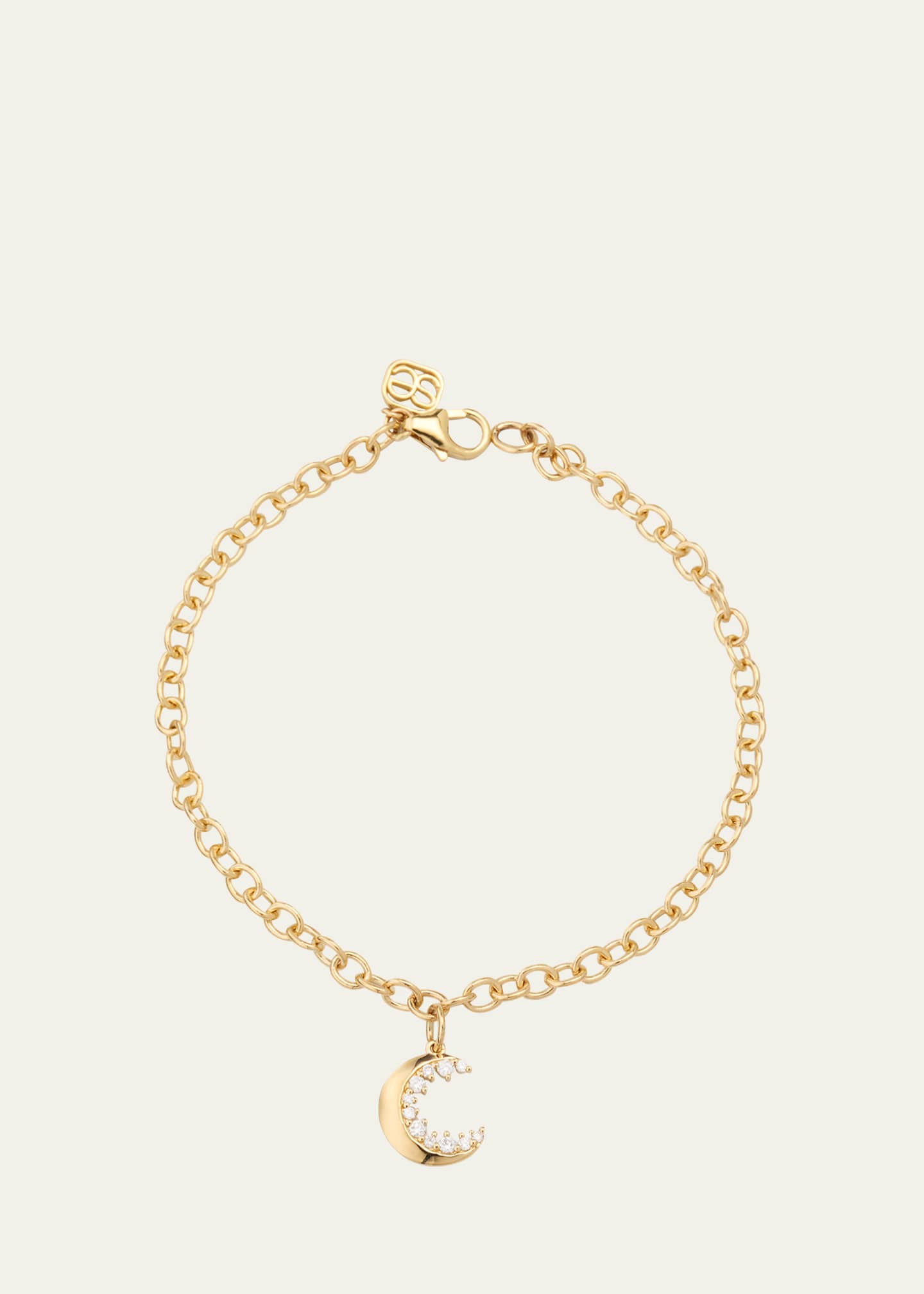 Sydney Evan 14k Gold Small Cocktail Bracelet with Crescent Moon Charm Image 1 of 4