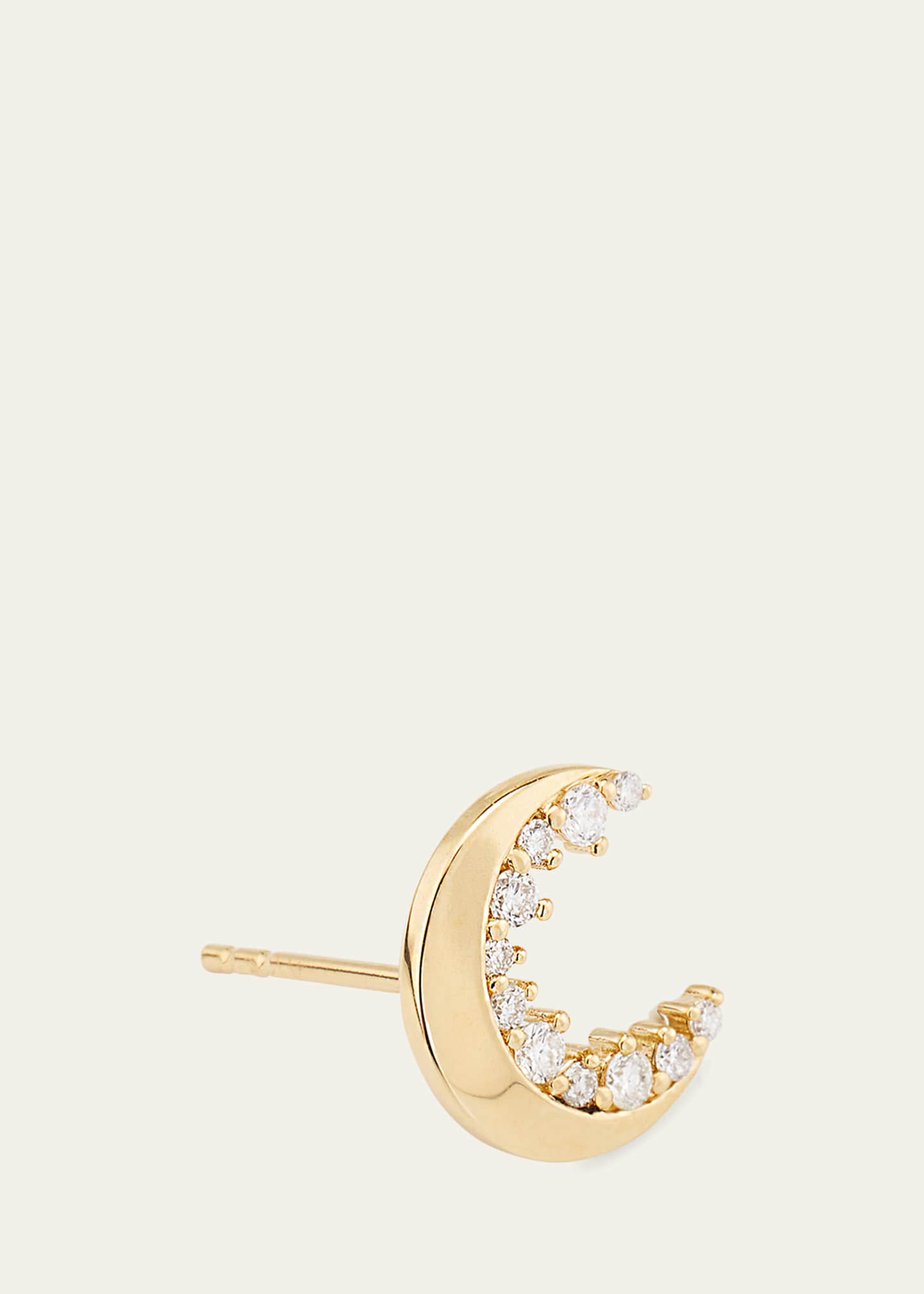 Sydney Evan 14k Gold Cocktail Crescent Moon Stud Image 3 of 4