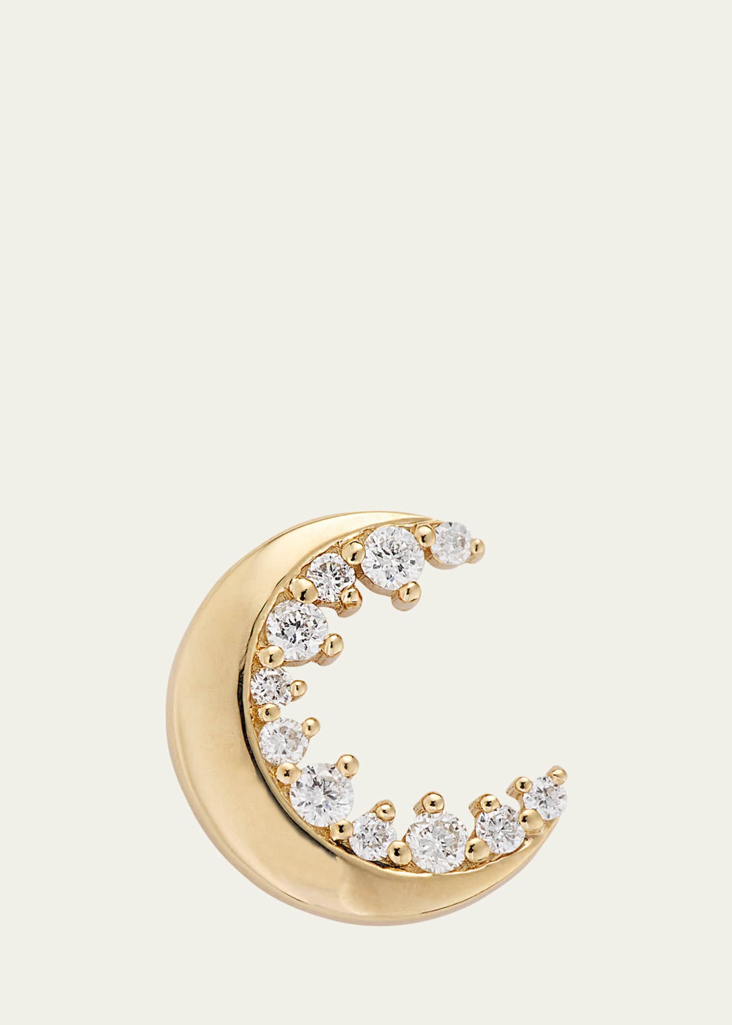 Sydney Evan 14k Gold Cocktail Crescent Moon Stud Image 1 of 4