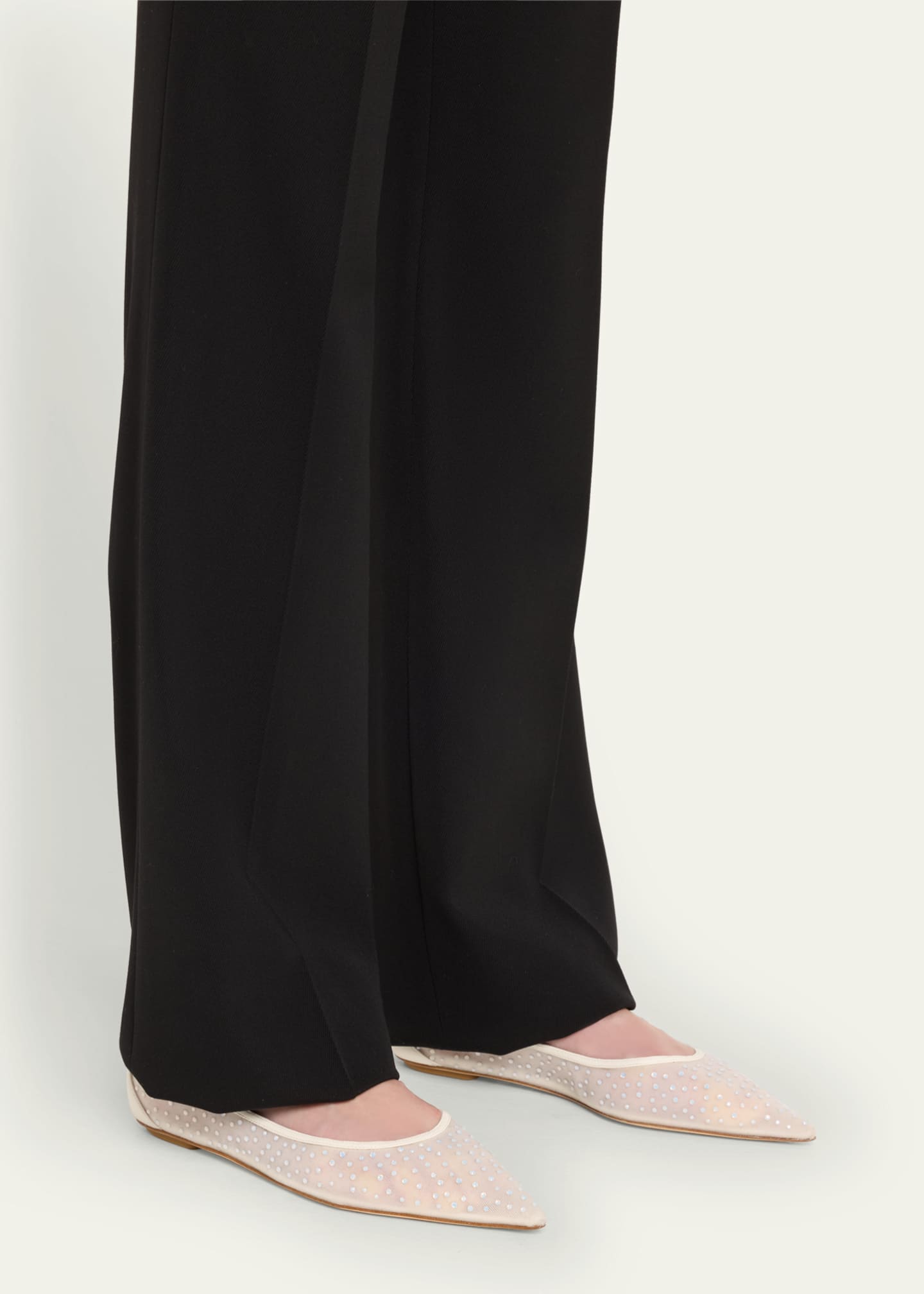 Stuart Weitzman Emilia Crystal Mesh Ballerina Flats Image 2 of 5