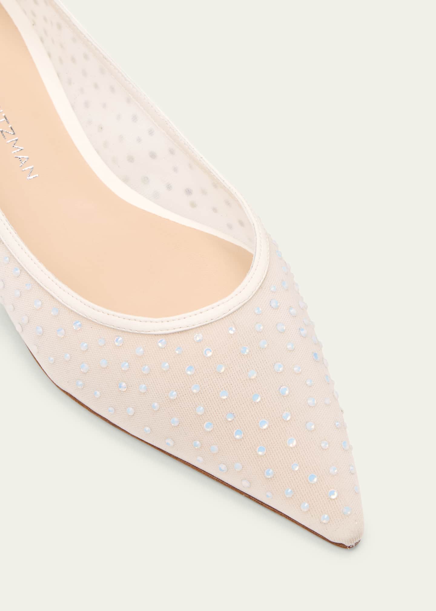 Stuart Weitzman Emilia Crystal Mesh Ballerina Flats Image 5 of 5