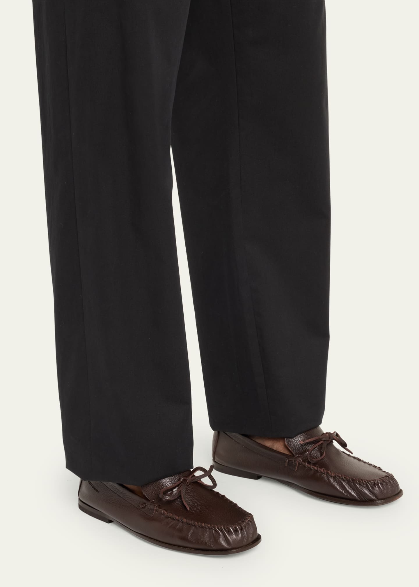 Stuart Weitzman Men's Montauk Grained Leather Loafers Image 2 of 5